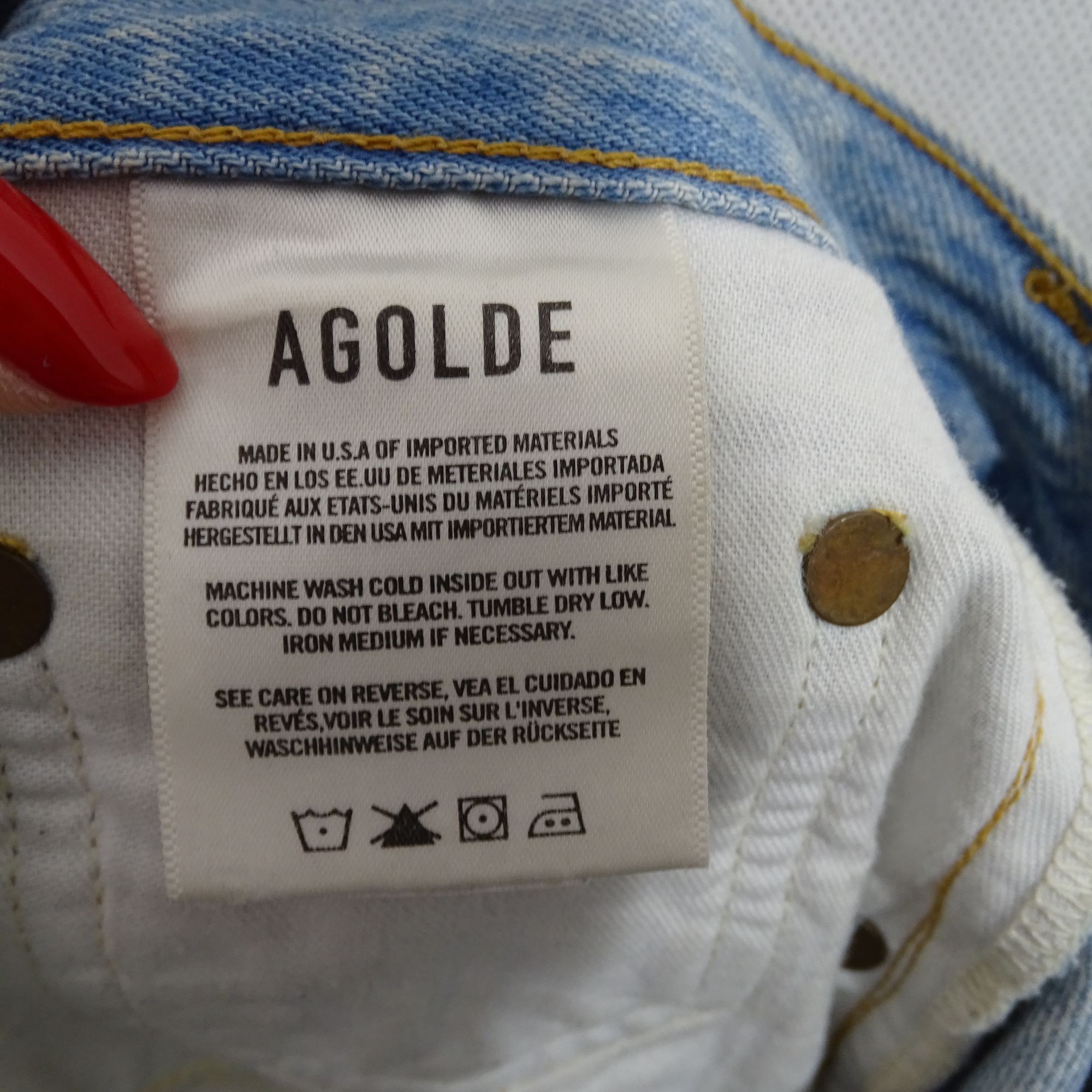 Agolde Agolde Riley High Rise Slim Straight Ripped Jeans Size 25 Li Size 25" / US 0 / IT 36 - 5 Thumbnail