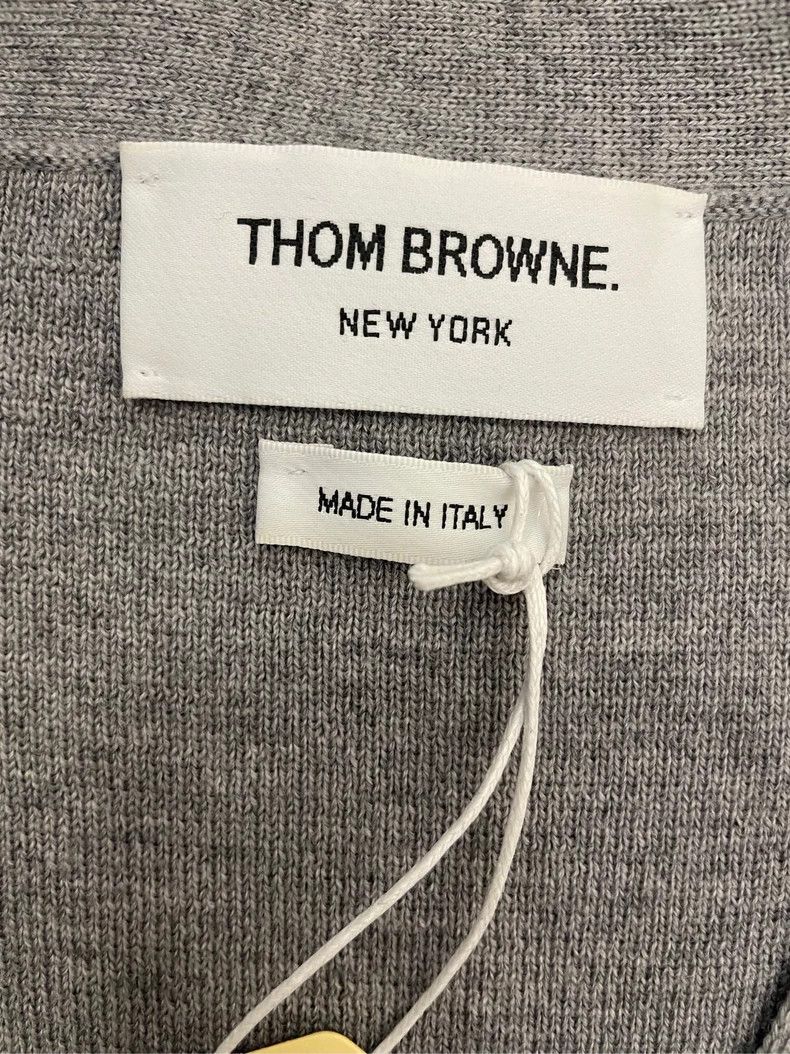 Thom Browne Thom Browne Gray four-striped wool cardigan jacket 2505-Nex Size US L / EU 52-54 / 3 - 5 Thumbnail