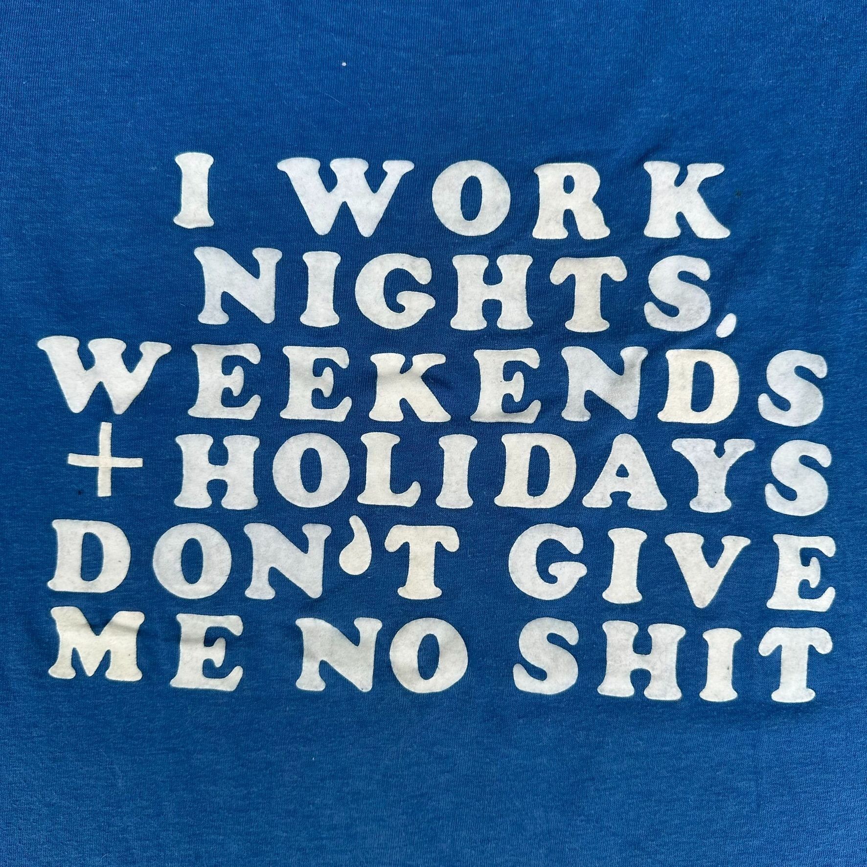 Vintage Vintage 80s Funny Work Humor T-Shirt Blue S Single Stitch Ed Size US S / EU 44-46 / 1 - 2 Thumbnail