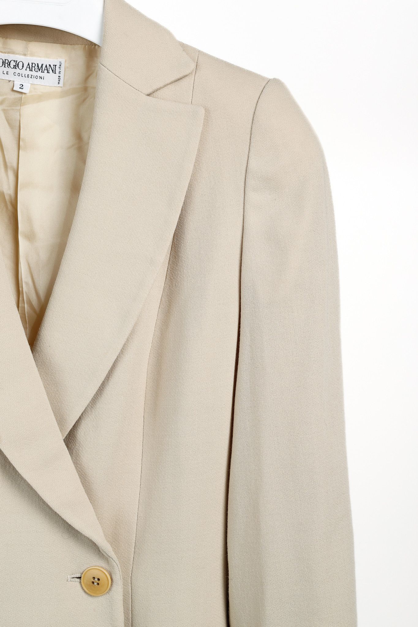 Giorgio Armani Giorgio Armani Vintage Minimalist Beige Wool Blazer Size XS / US 0-2 / IT 36-38 - 5 Thumbnail