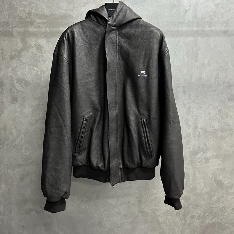 Balenciaga Balenciaga Brown Logo Hooded Jacket Size US L / EU 52-54 / 3 - 1 Thumbnail