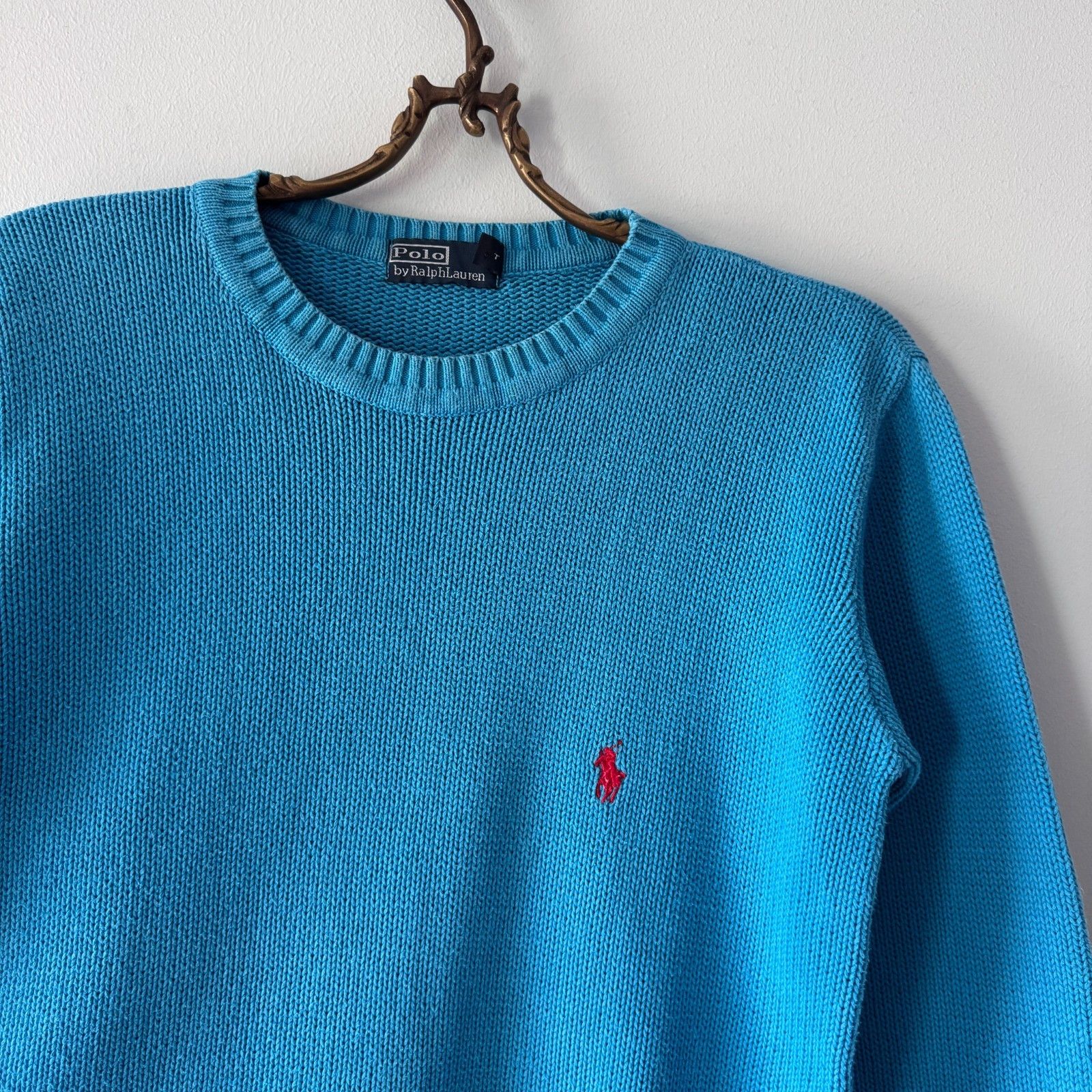 Polo Ralph Lauren Ralph Lauren Light Blue Vintage Knit Sweater Polo Mens Y2K Size US M / EU 48-50 / 2 - 6 Thumbnail