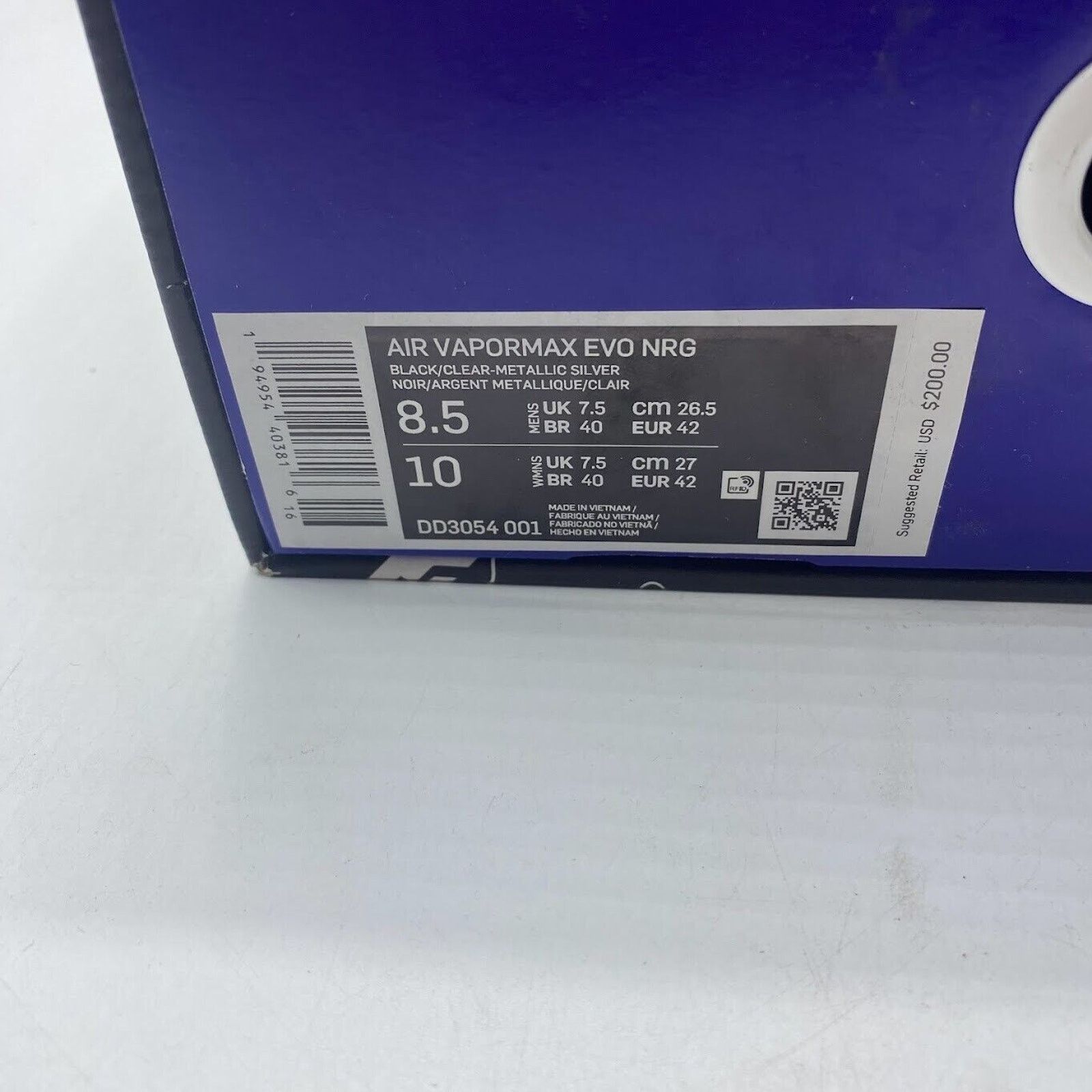 Nike NEW Nike Air VaporMax Evo Black Silver Men's DD3054 001 Size US 8.5 / EU 41-42 - 9 Thumbnail