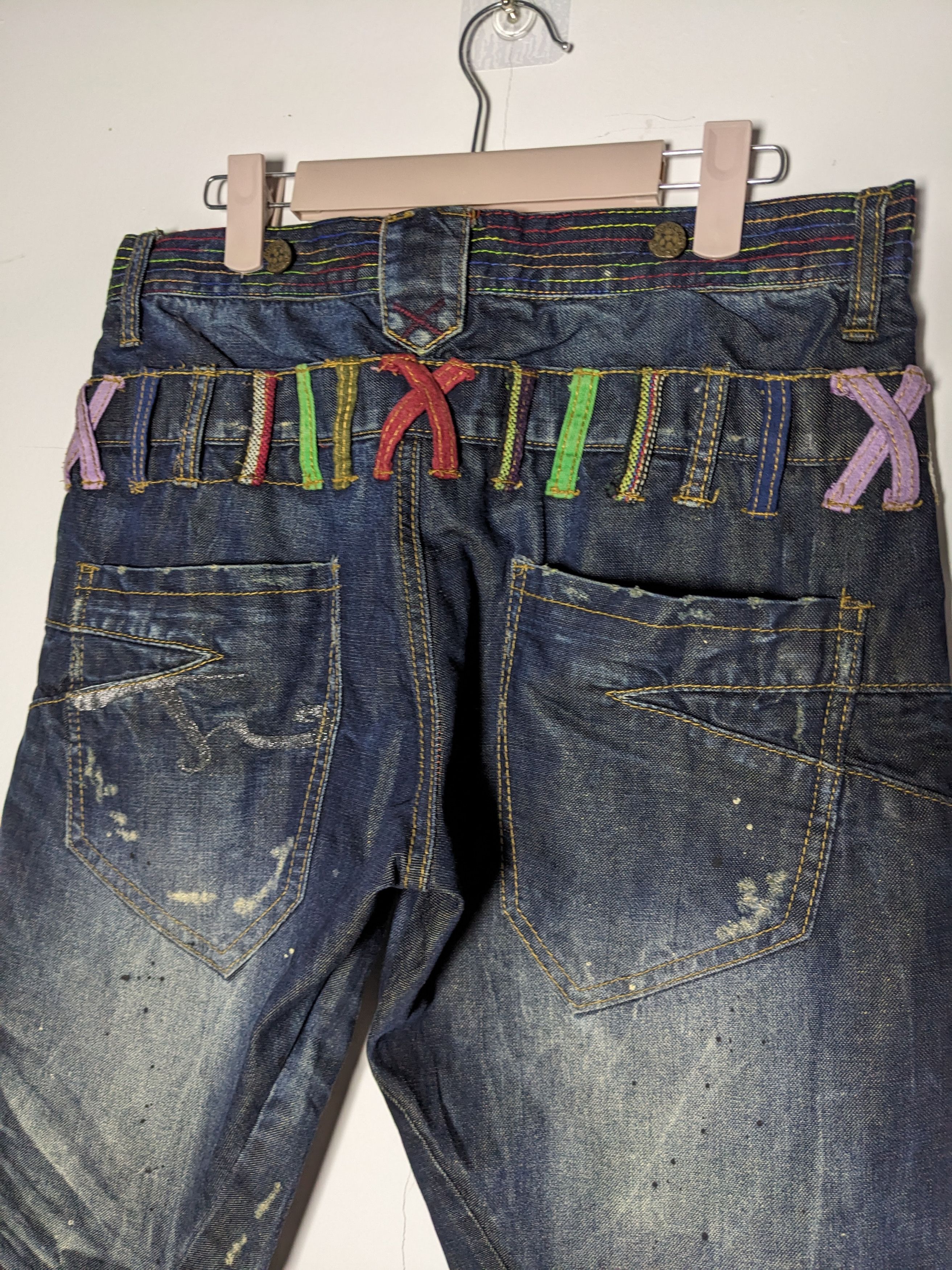 Japanese Brand Joneaa Double Waisted Distressed Twisted Denim Jeans Size US 32 / EU 48 - 4 Thumbnail
