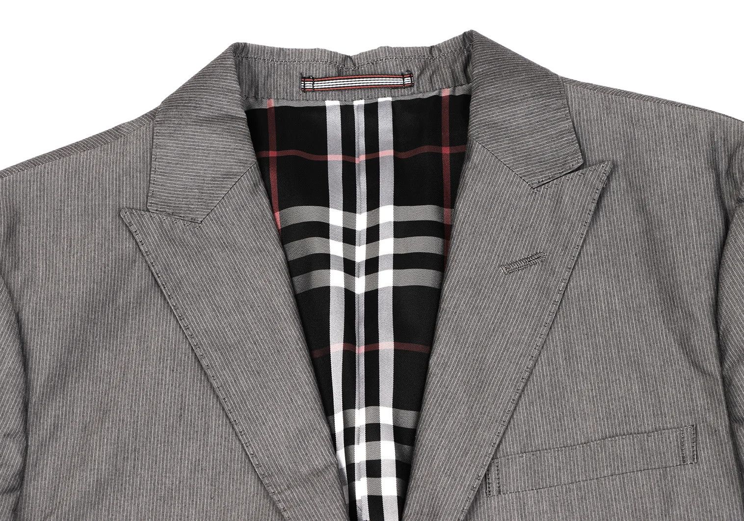 Burberry Gray Check Stripe Jacket in Size M Size US M / EU 48-50 / 2 - 3 Thumbnail