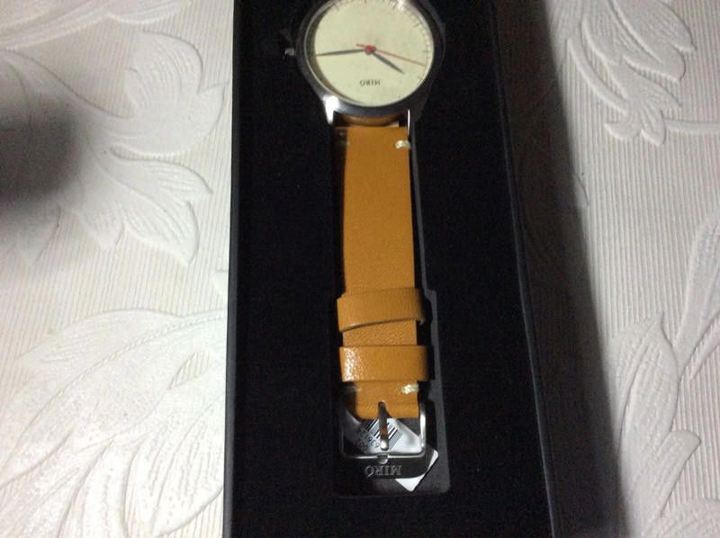 Designer Miro cream /Brown Men's leather strap Watch Size ONE SIZE - 8 Thumbnail