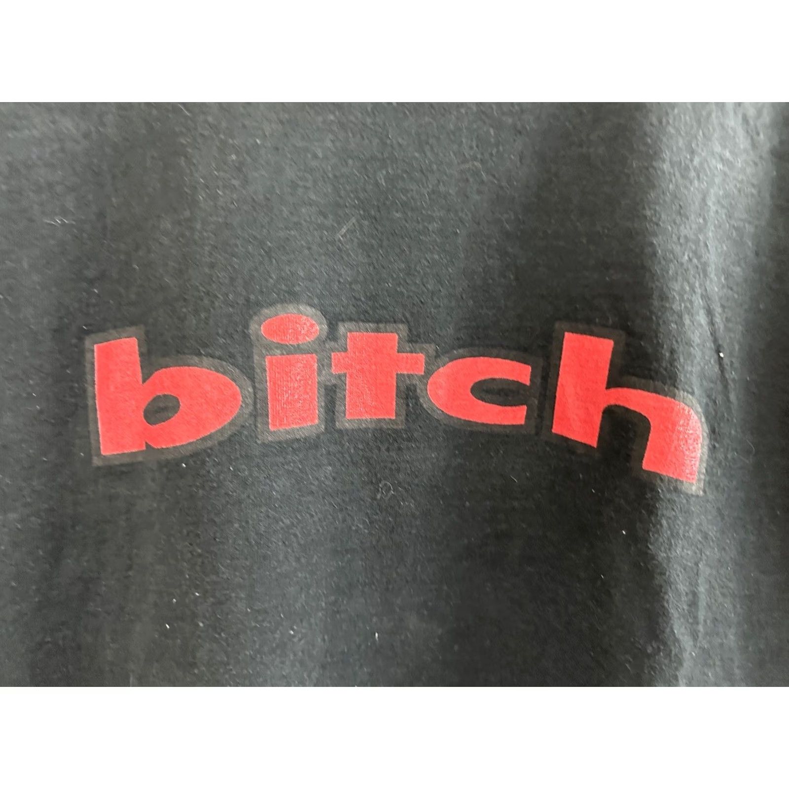 Fruit Of The Loom VTG 90s BITCH Simple Clean Spellout Skate Grunge Single Stitch Black T-Shirt XL Mens TS Shirt T-Shirt Nike? Size US XL / EU 56 / 4 - 2 Thumbnail