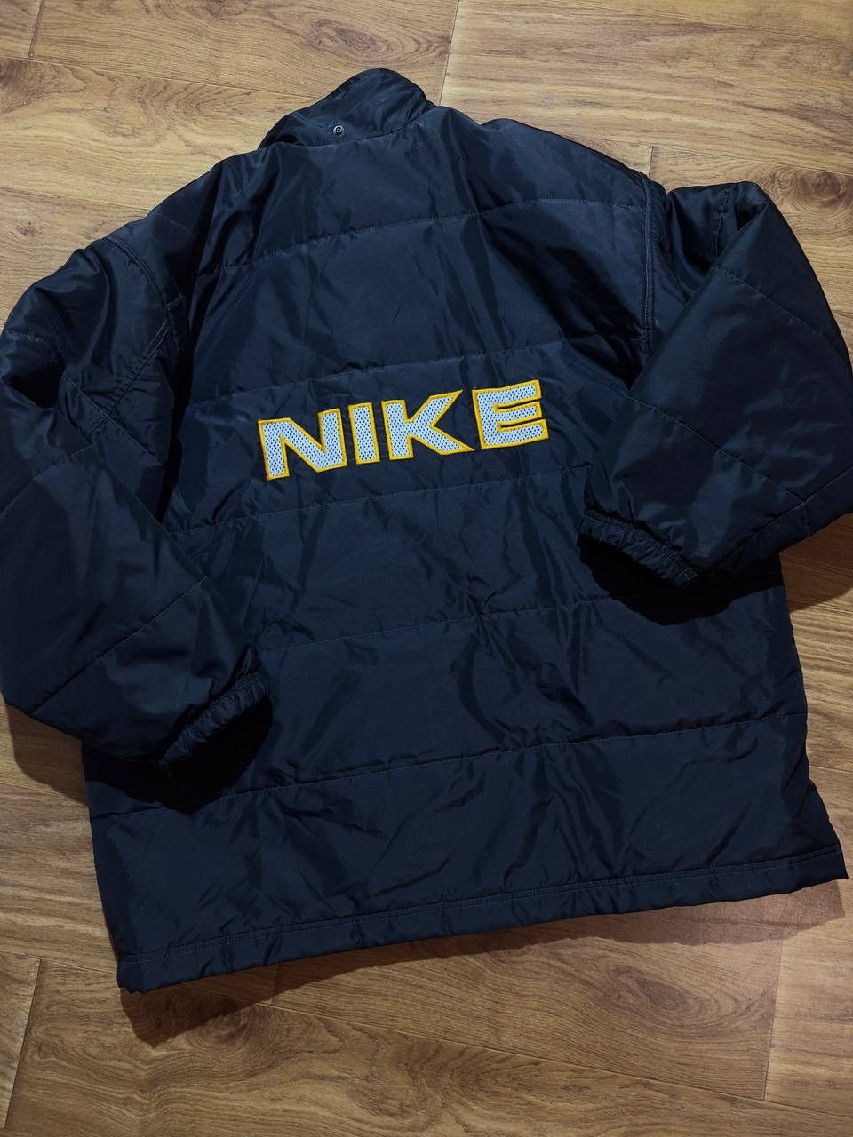 Nike × Vintage Vintage Nike Puffer Jacket Down 90s Big Embroidered Logo Size US XL / EU 56 / 4 - 1 Thumbnail