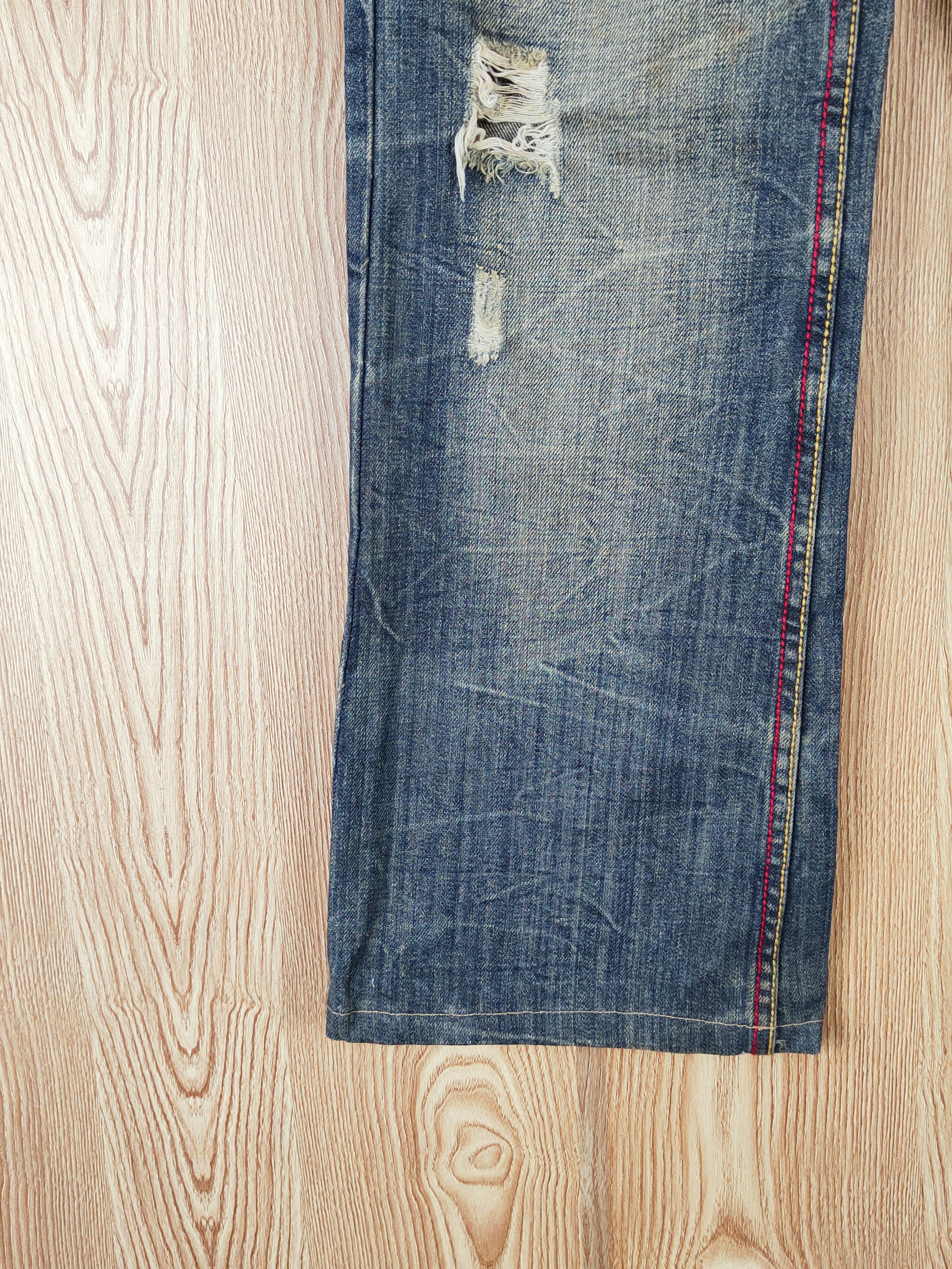 Japanese Brand Swell Dark Blue Distressed Ripped Jeans #W339 Size 28" / US 6 / IT 42 - 4 Thumbnail