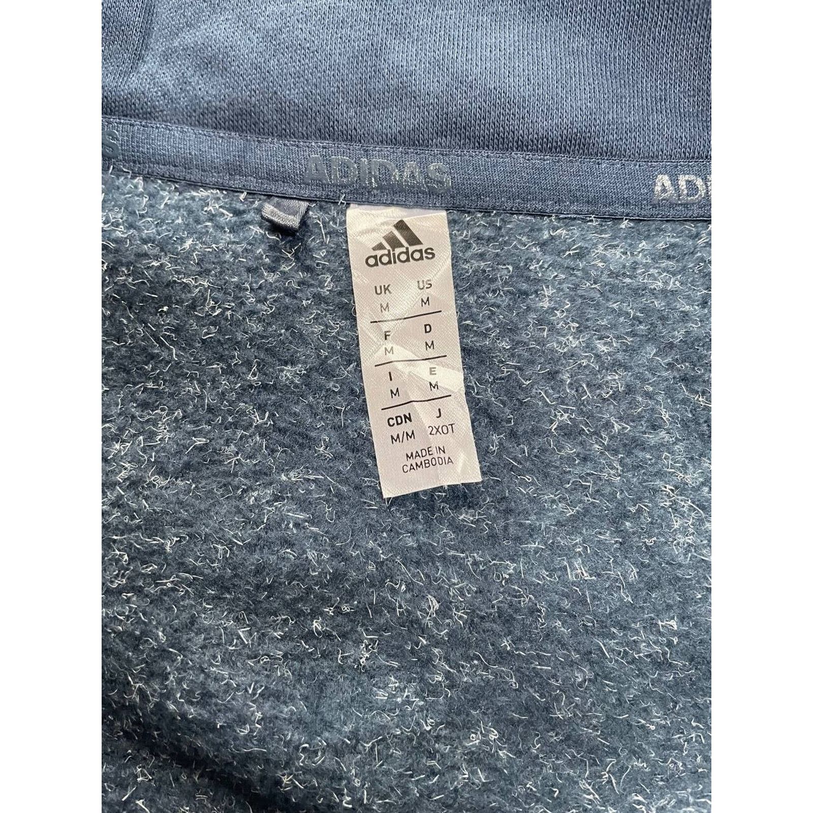 Adidas Vintage Adidas Blue Full Zip Sherpa Panel Jacket Size M Size US M / EU 48-50 / 2 - 8 Thumbnail
