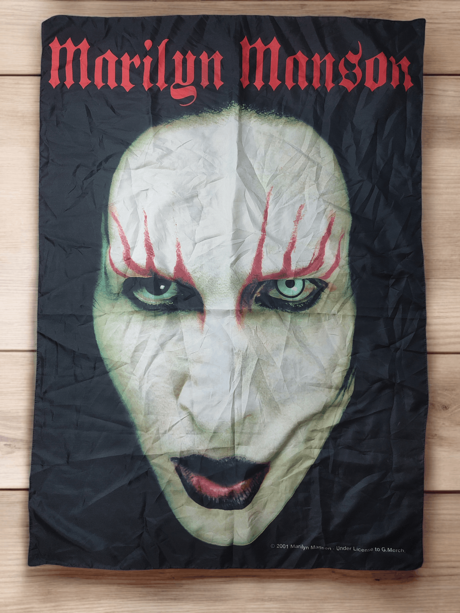 Band Tees Marilyn Manson 2001 Head Poster Flag Size ONE SIZE - 1 Thumbnail