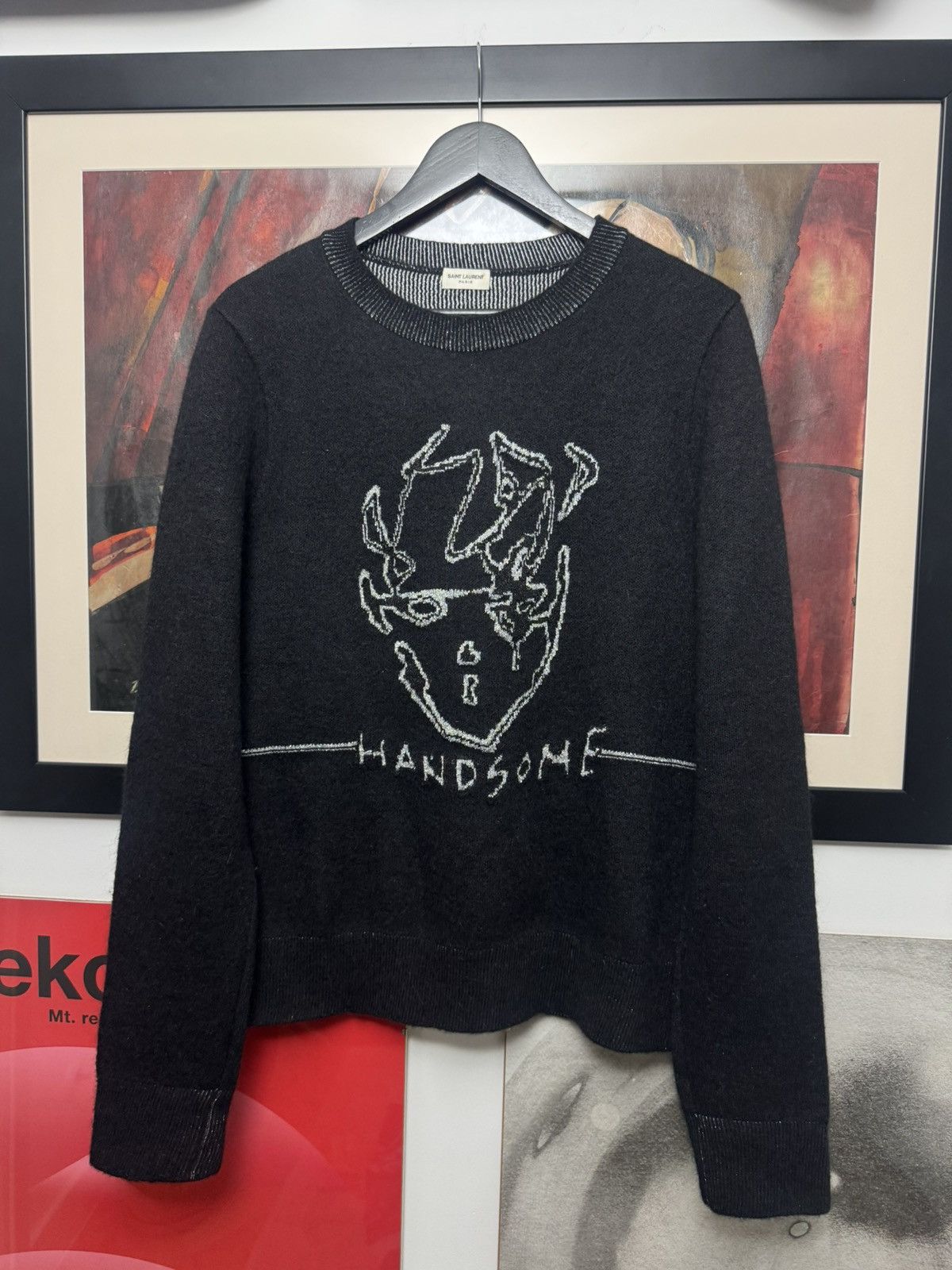 Saint Laurent Paris FW17 Saint Laurent Paris Mohair Knit Handsome Face Designer Size US M / EU 48-50 / 2 - 1 Thumbnail