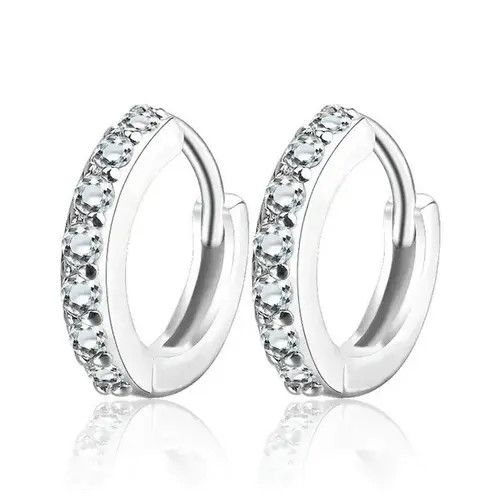 Other × Sterling Silver 925 Sterling Silver Plated Small Hoop Earrings for Women Men Size ONE SIZE - 4 Thumbnail