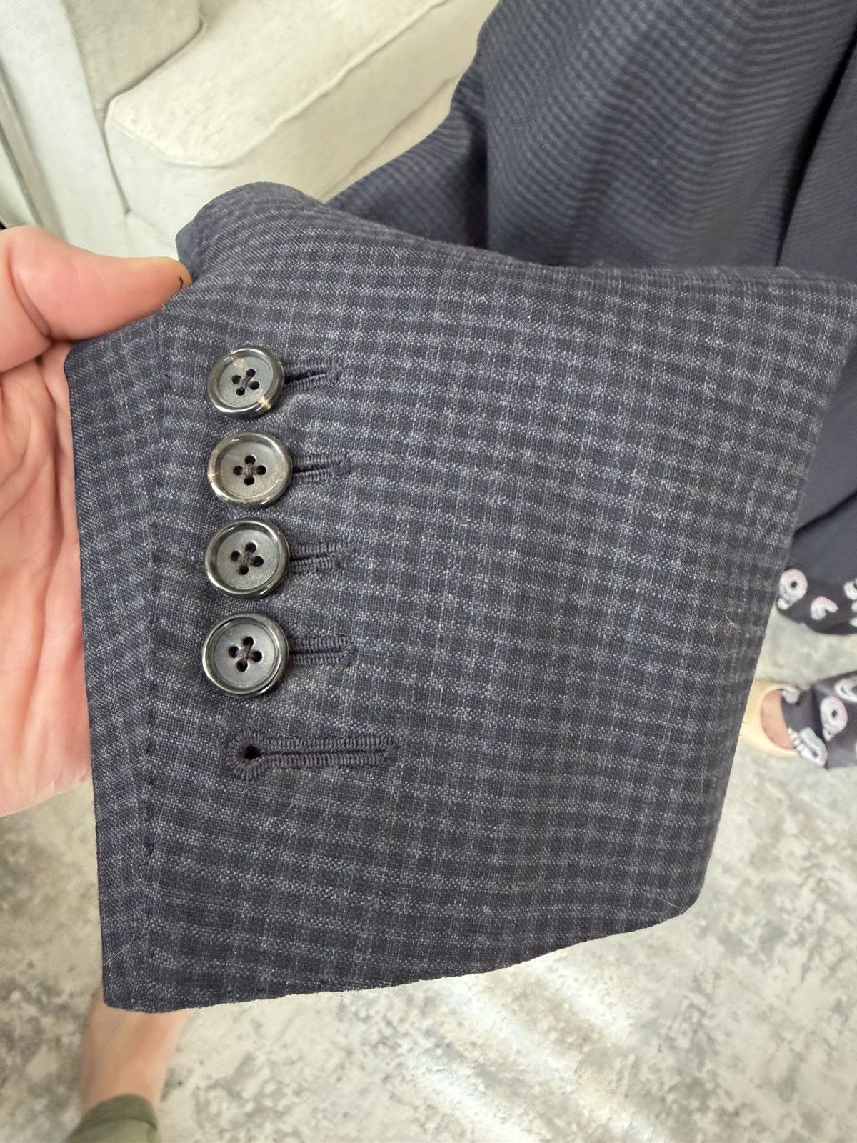 Tom Ford TOM FORD -navy/ grey Gingham Size 46R - 5 Thumbnail