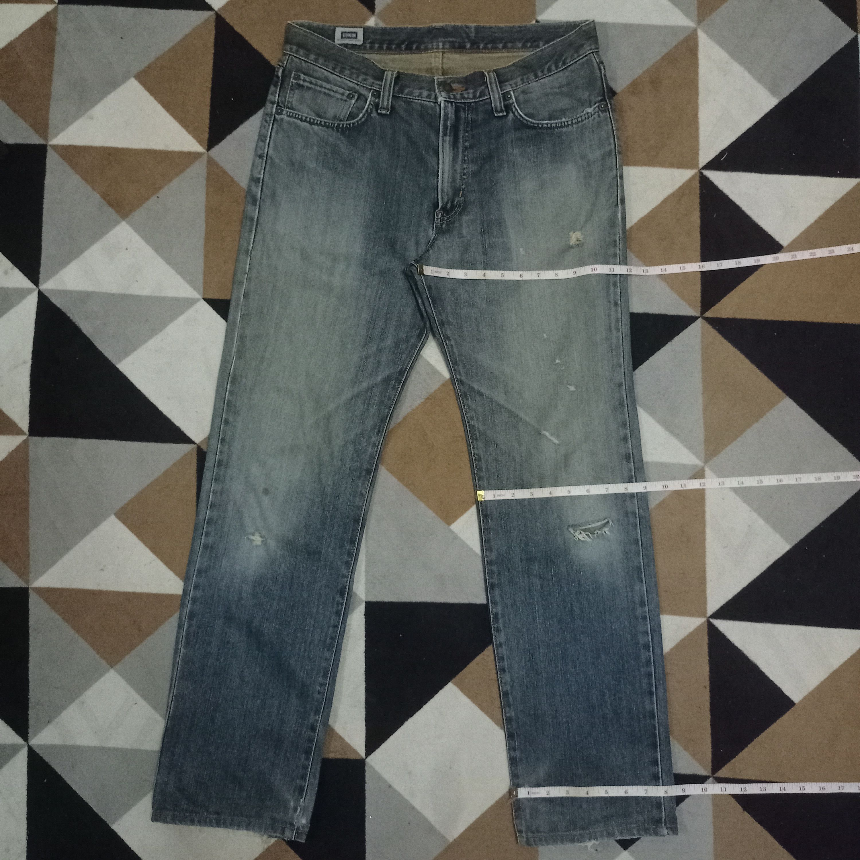 Edwin SALES🔥Vintage Japanese Edwin Distressed Baggy Jeans Size US 34 / EU 50 - 12 Thumbnail