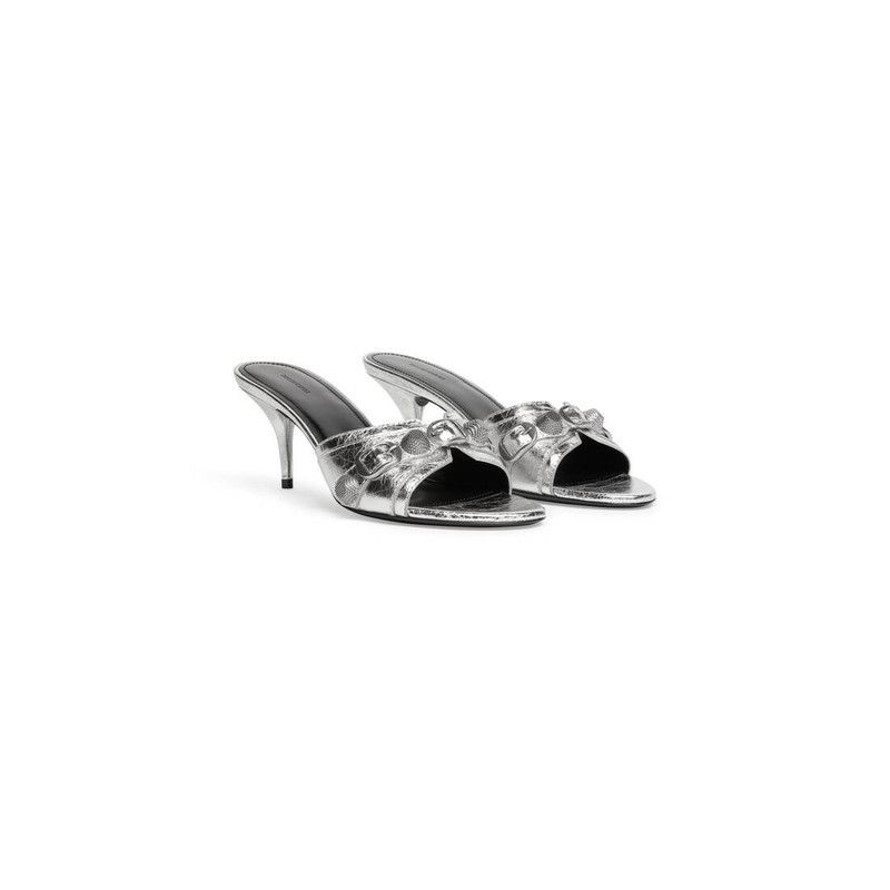 Balenciaga o1bcso1str0226 Cagole 70mm Sandals In Silver Size US 9 / IT 39 - 2 Thumbnail