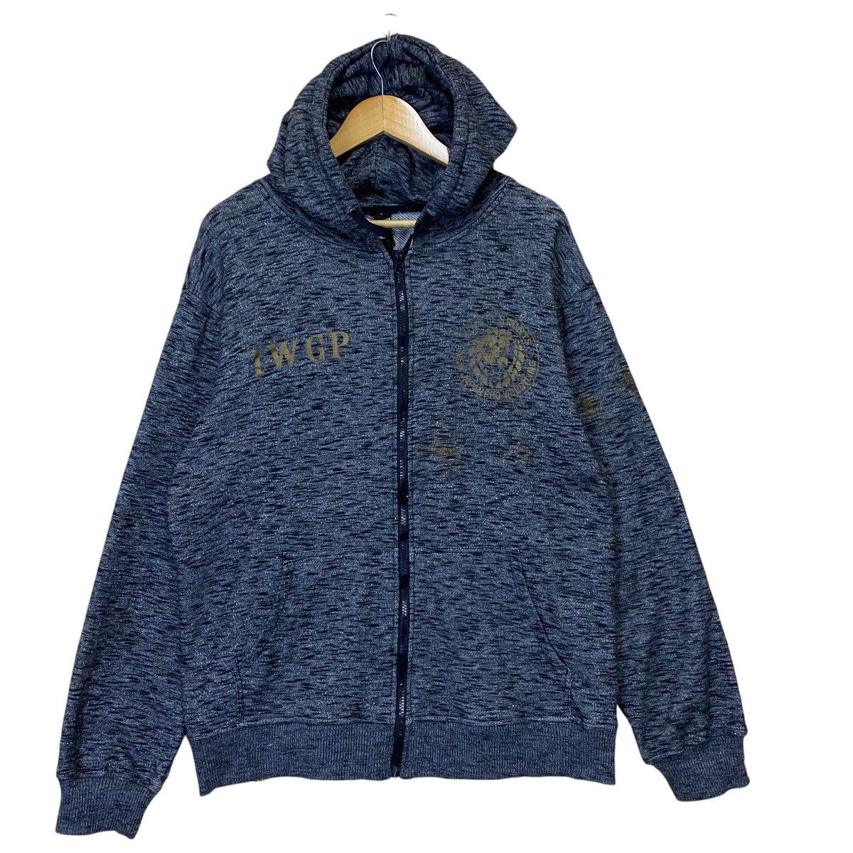 Japanese Brand × Sports Specialties × Vintage New Japan Pro Wrestling Big Logo Zipper Hoodie Size US L / EU 52-54 / 3 - 1 Thumbnail