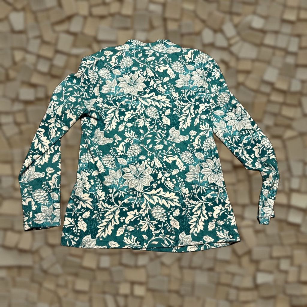 Vintage Appleseed's Shirt Women's Size Small Green Floral Long Sleeve Turtleneck Shirt Size S / US 4 / IT 40 - 1 Thumbnail