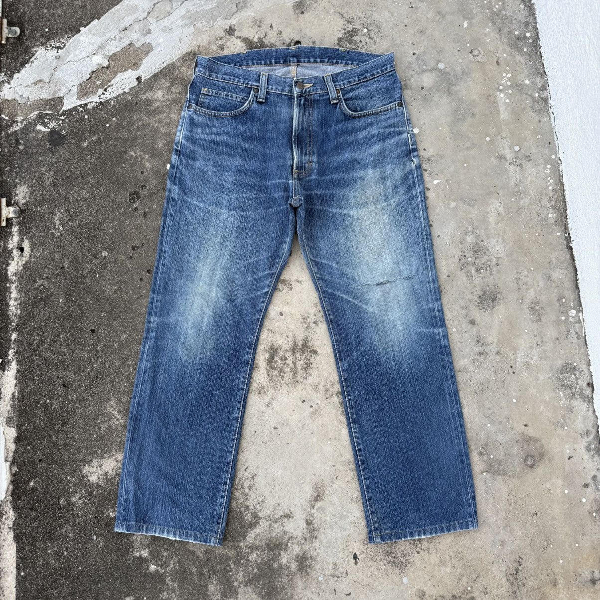 Vintage × Wrangler VINTAGE WRANGLER FADED RIPPED JEANS DENIM PANTS Size US 34 / EU 50 - 1 Thumbnail