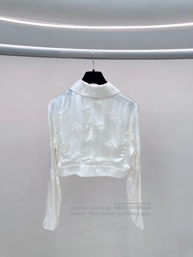 Chanel Chanel White silk jacket Size S / US 4 / IT 40 - 2 Thumbnail