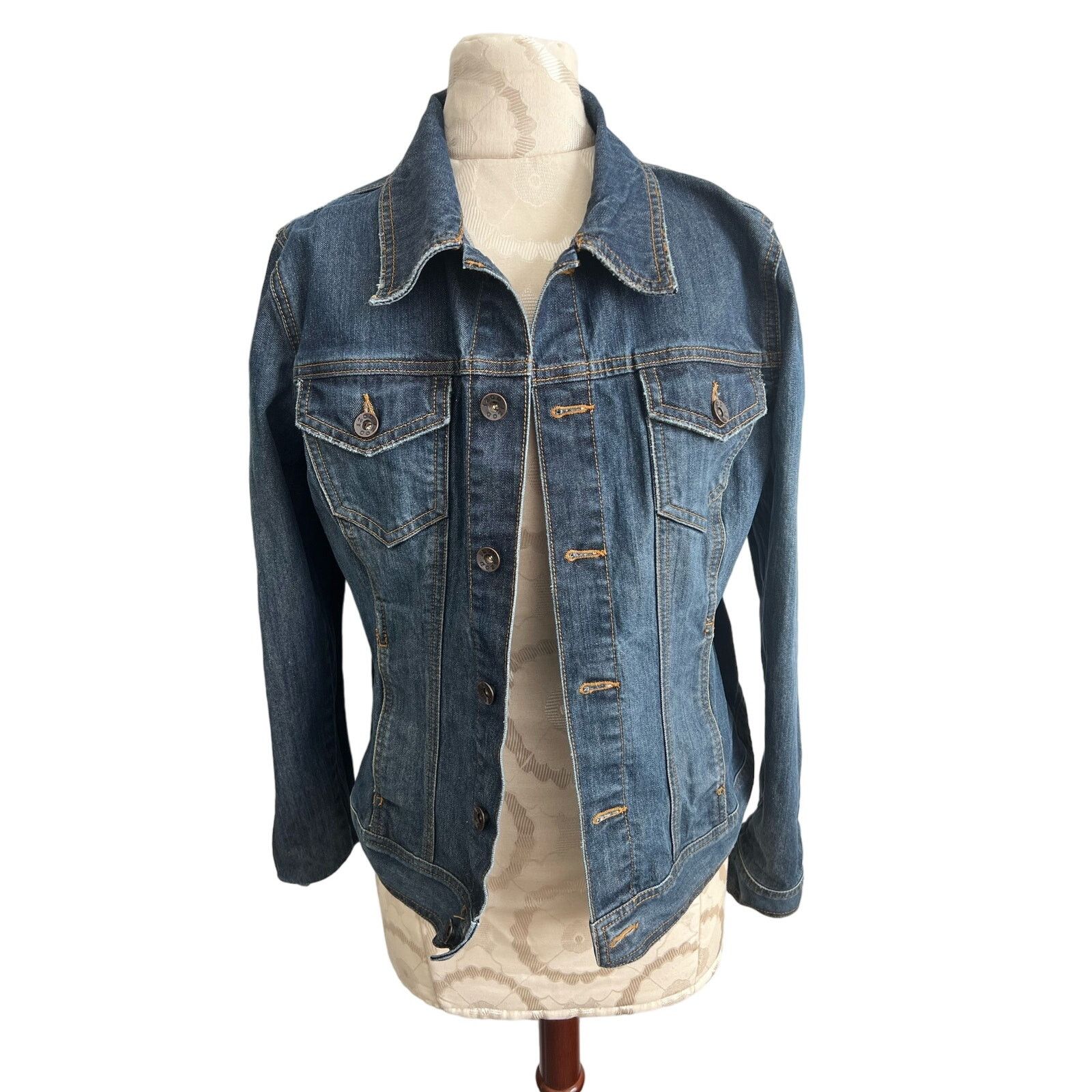 Izod Izod UpCycled Custom Be Still & Know Denim Jacket Large Size L / US 10 / IT 46 - 2 Thumbnail