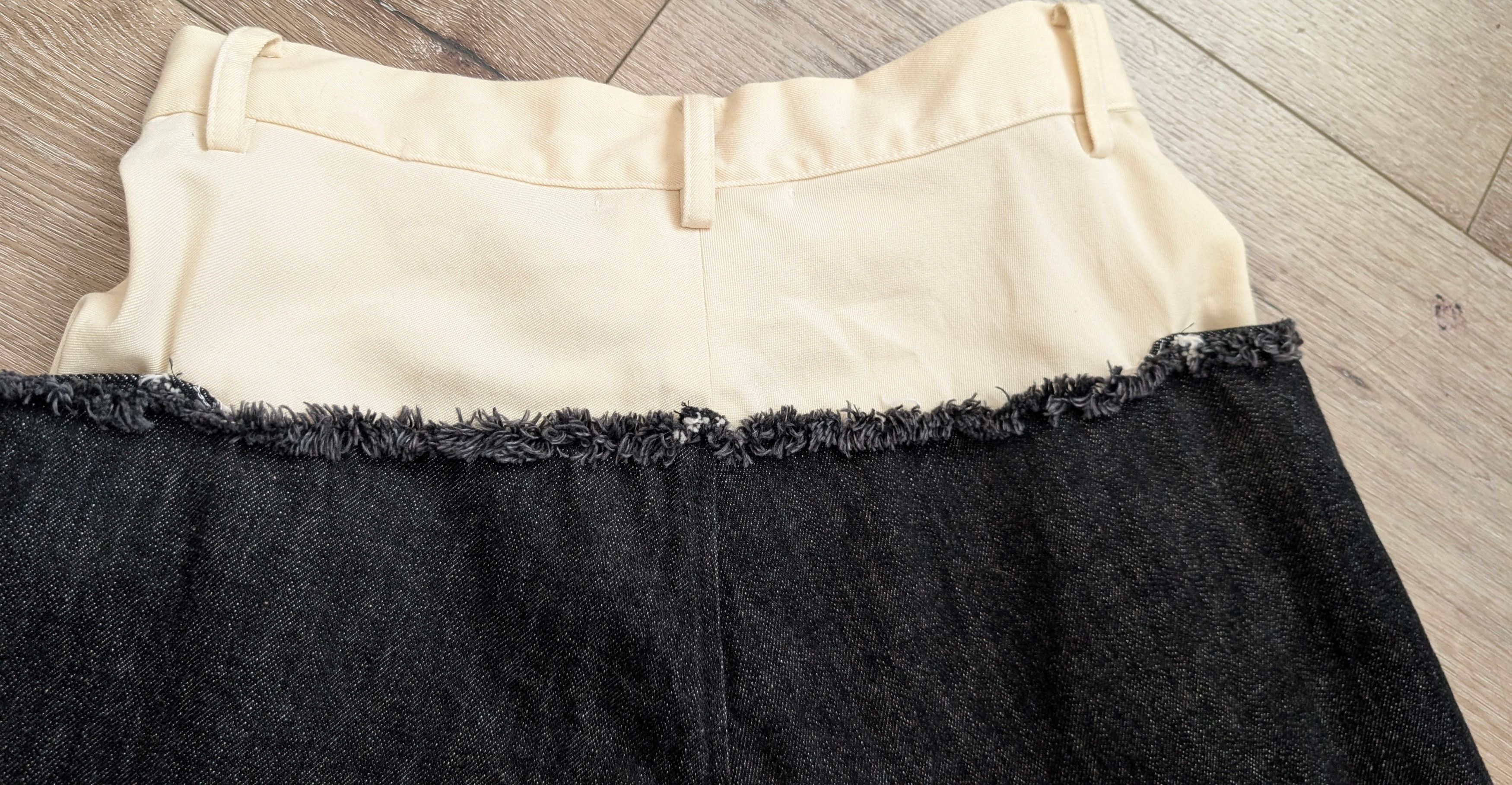 Limi Feu LIMI FEU black and bleached denim crop pant Size 31" - 3 Thumbnail
