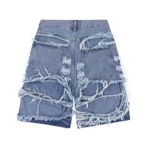 Vintage damaged fade ripped punk shorts Size US 34 / EU 50 - 2 Thumbnail
