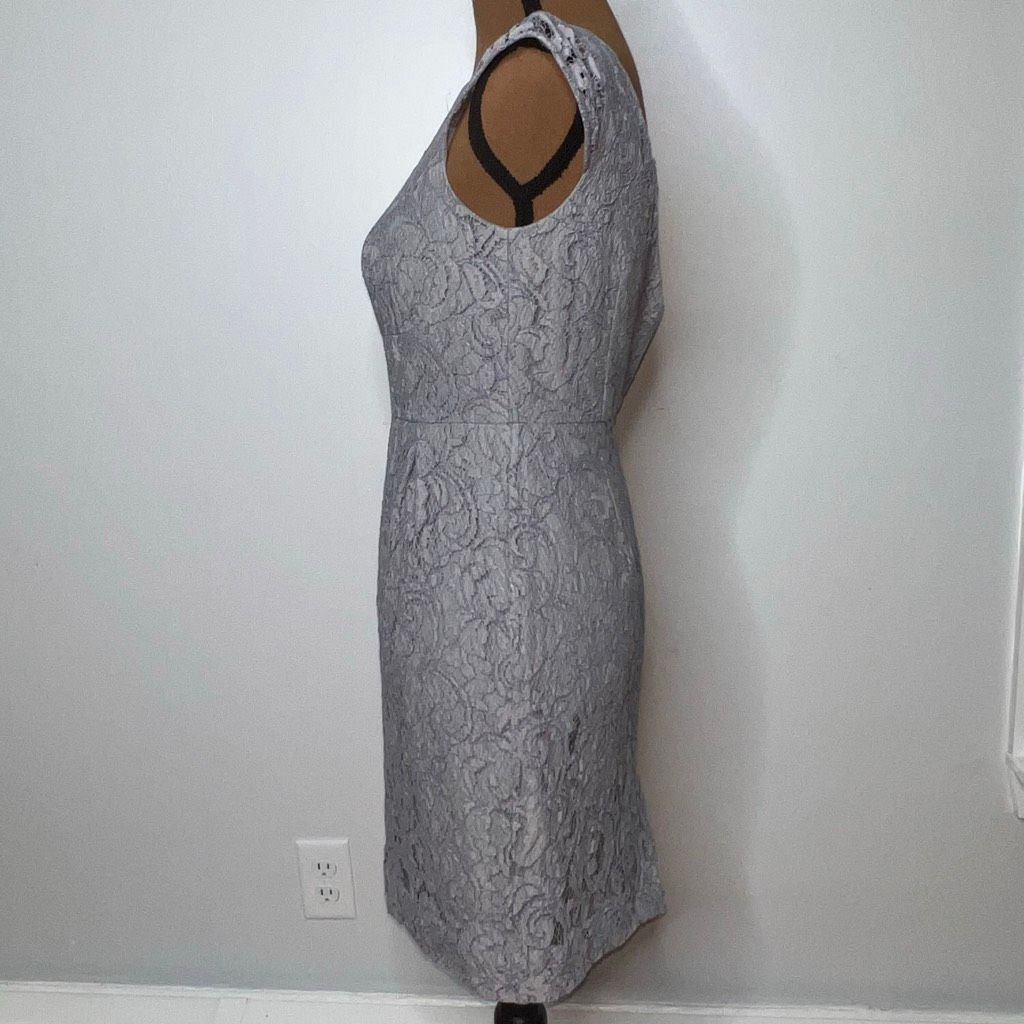 J. Crew, Elsa Dress Leavers Lace in Stormy Gray, Bridesmaid Women's 0 Petite