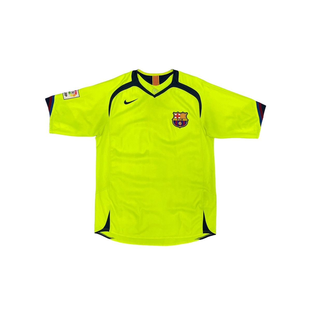 image of Vintage Nike Fc Barcelona Fcb 2005/2006 Away Soccer Jersey in Green, Men's (Size Medium)