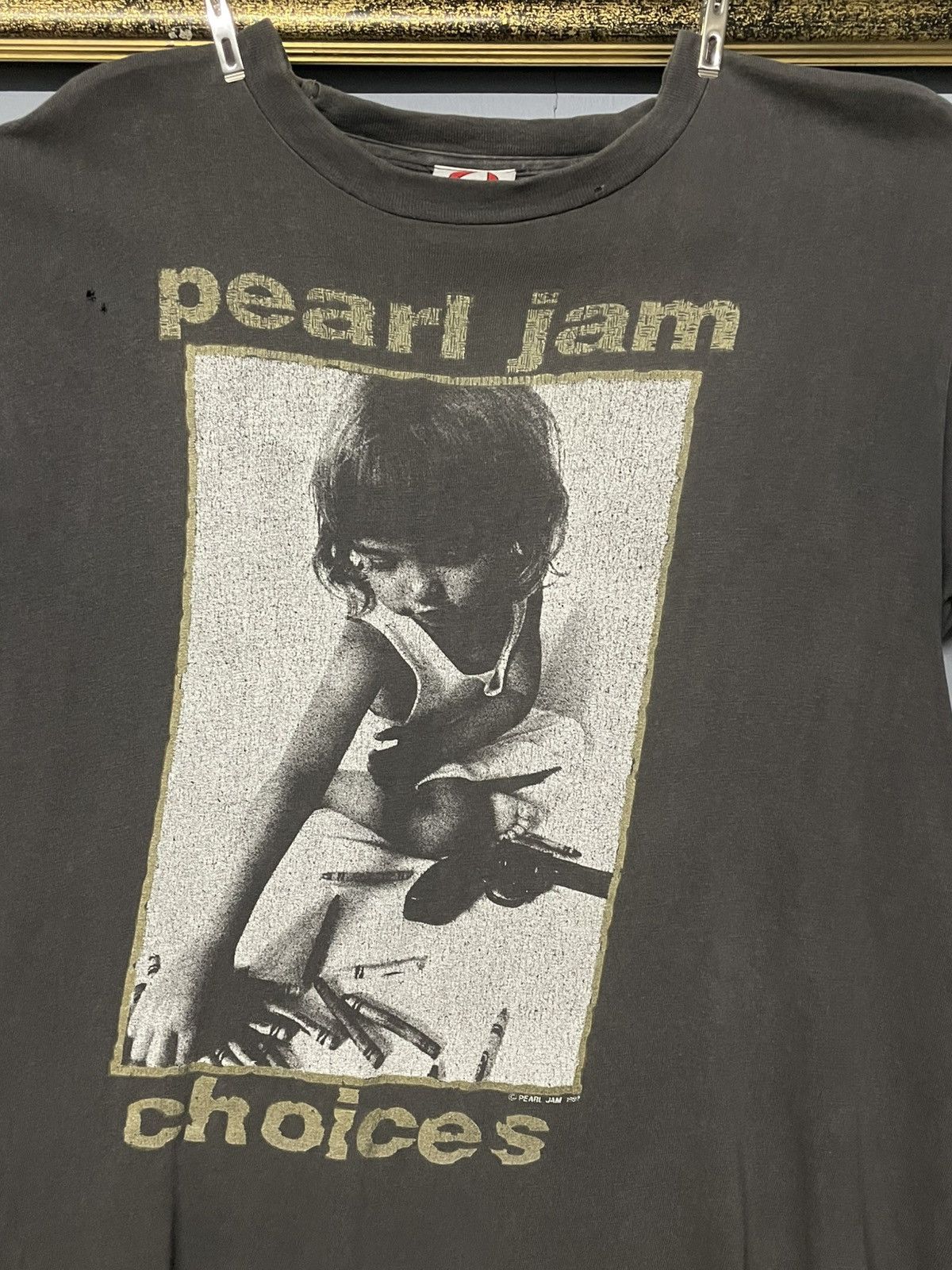 Band Tees Vintage Og 1992 Pearl Jam ‘Choises’ Sunfaded Distressed Tee Size US M / EU 48-50 / 2 - 6 Thumbnail
