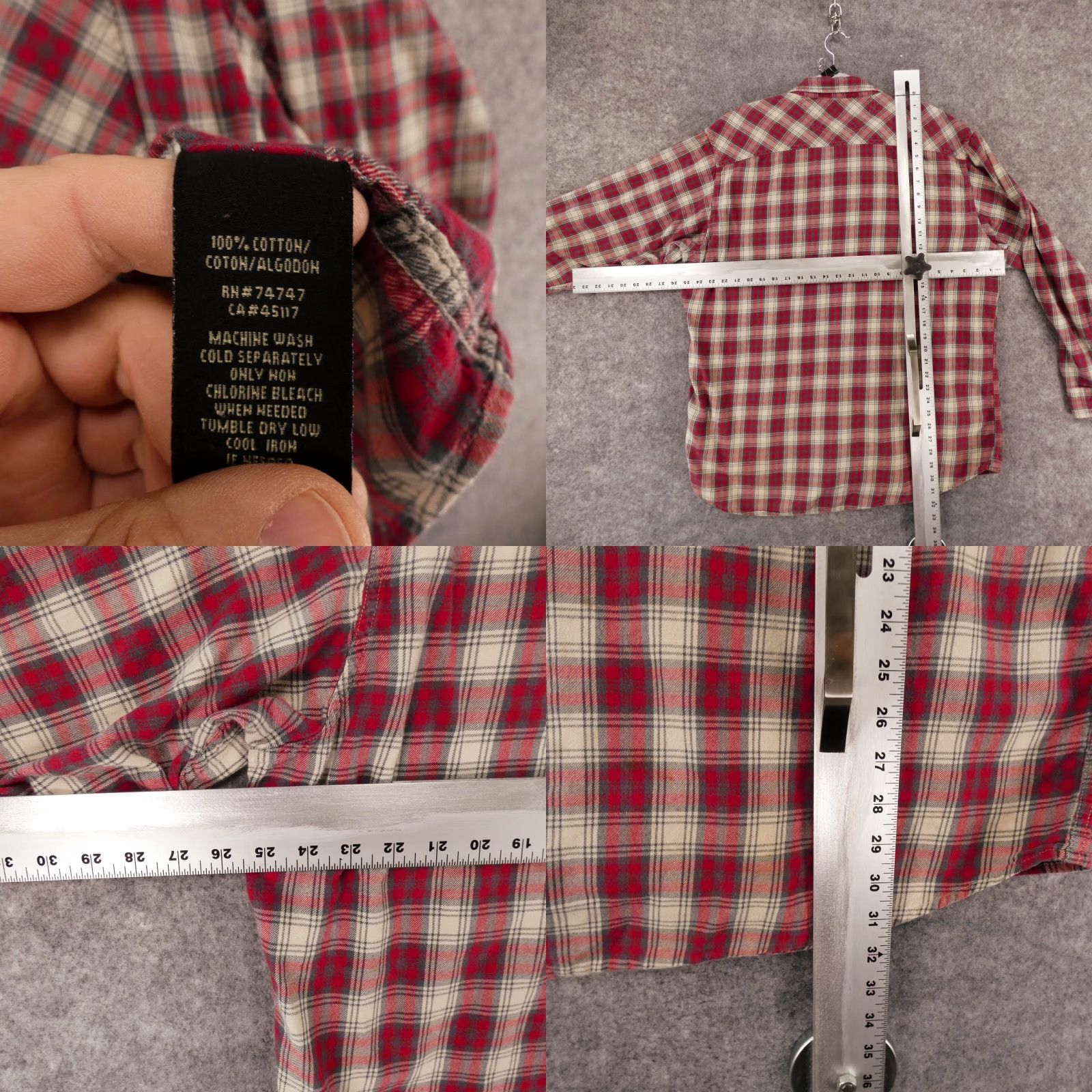 Vintage RedHead Shirt Mens XL Long Sleeve Button-Up Red Plaid Size US XL / EU 56 / 4 - 8 Thumbnail