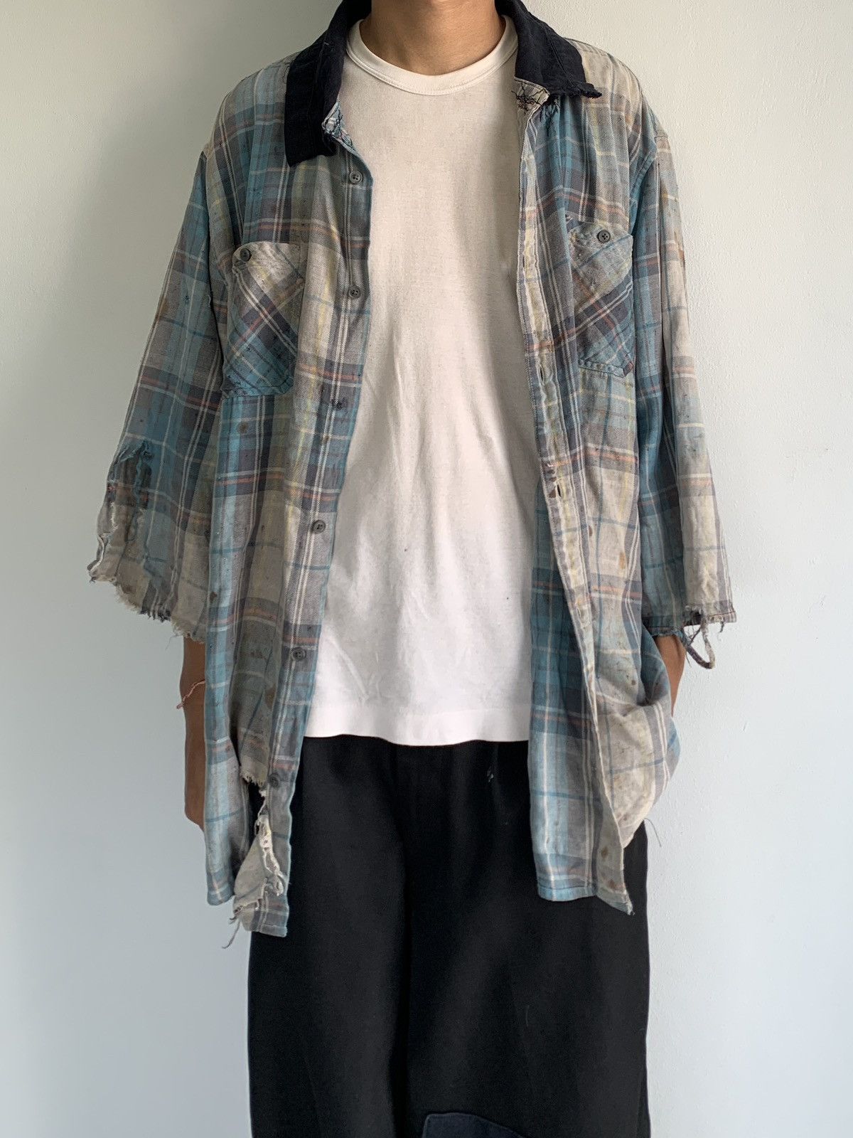 Vintage Thrashed Vintage Flannel Distressed Grunge ERD Size US XL / EU 56 / 4 - 2 Thumbnail