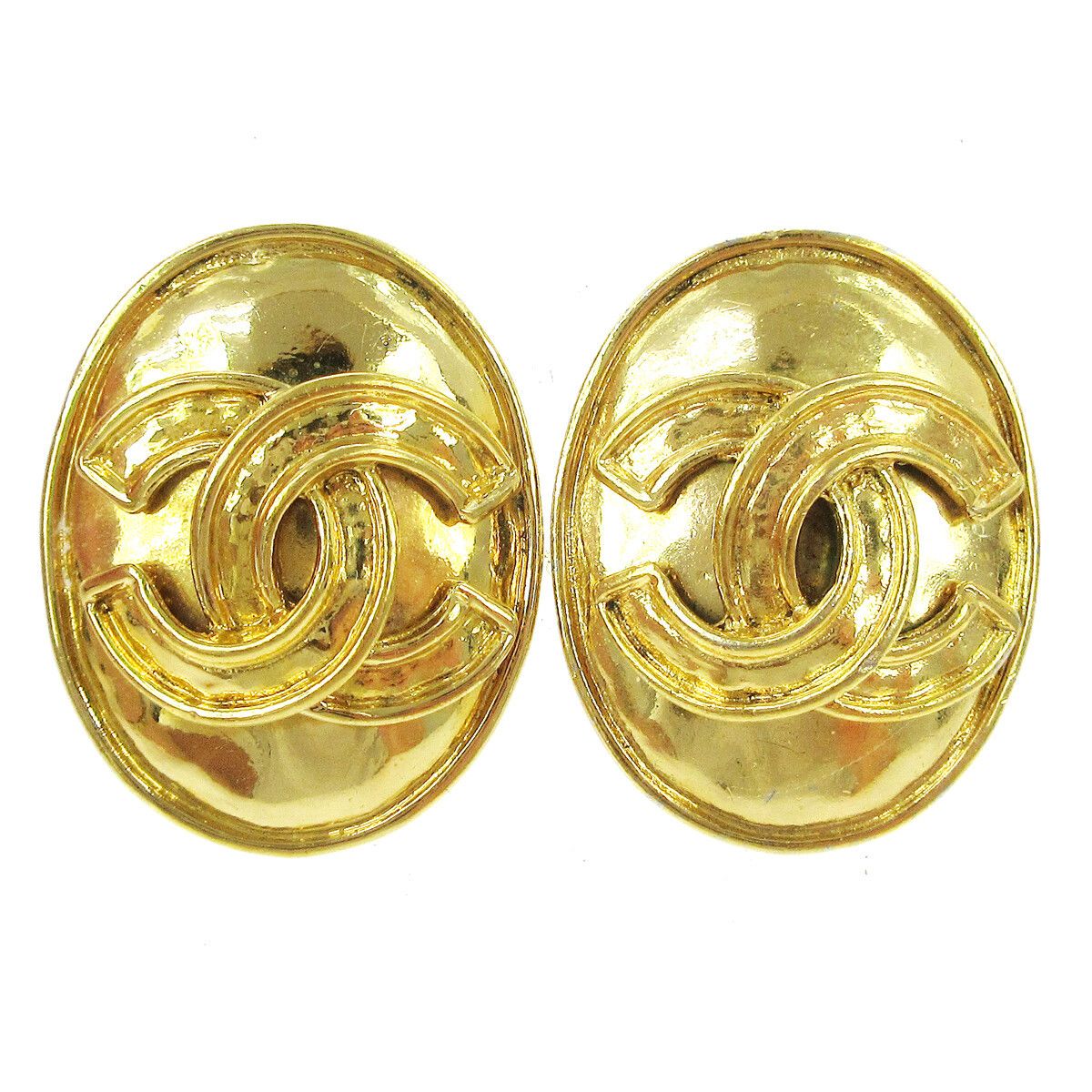 Chanel Chanel Vintage CC Button ovales Clip-On Gold-plated Size ONE SIZE - 1 Thumbnail