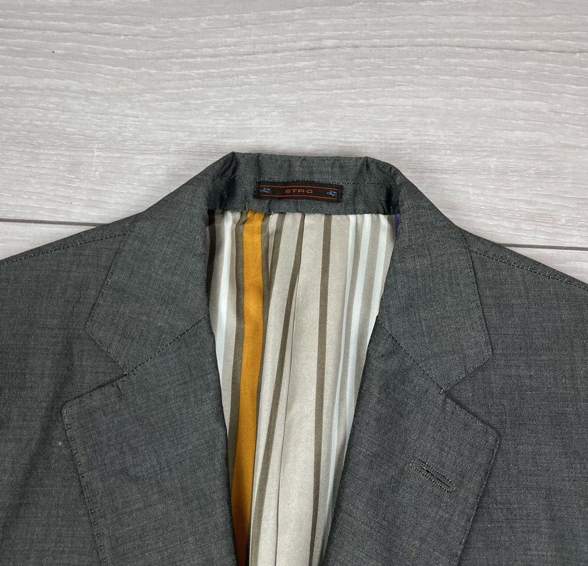 Etro Etro Milano Grey Cotton Two Buttons Blazer Jacket 48 size Size 44R - 6 Thumbnail