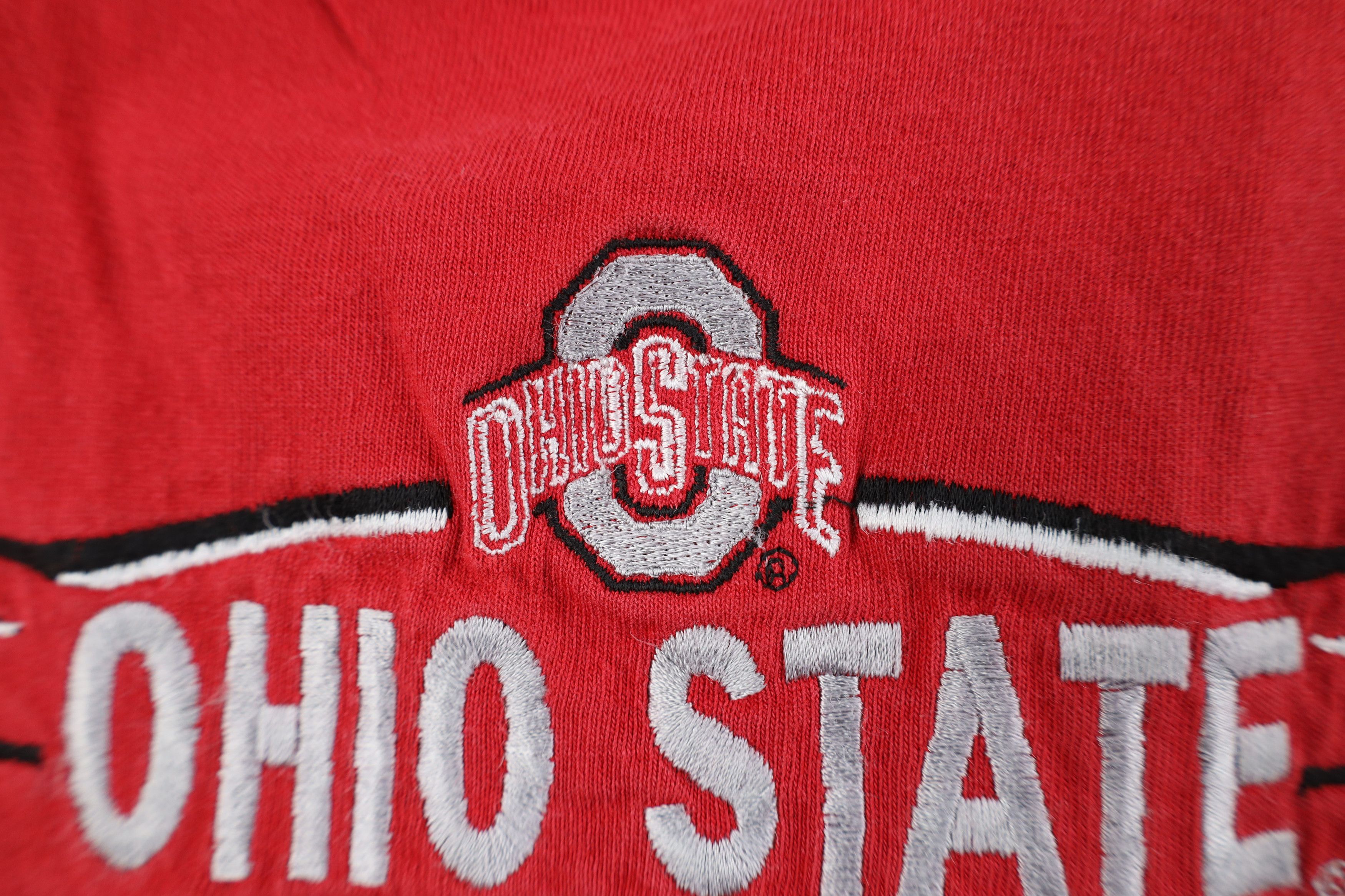 Vintage Vintage 90s Spell Out Ohio State University T-Shirt Red Size US XL / EU 56 / 4 - 5 Thumbnail