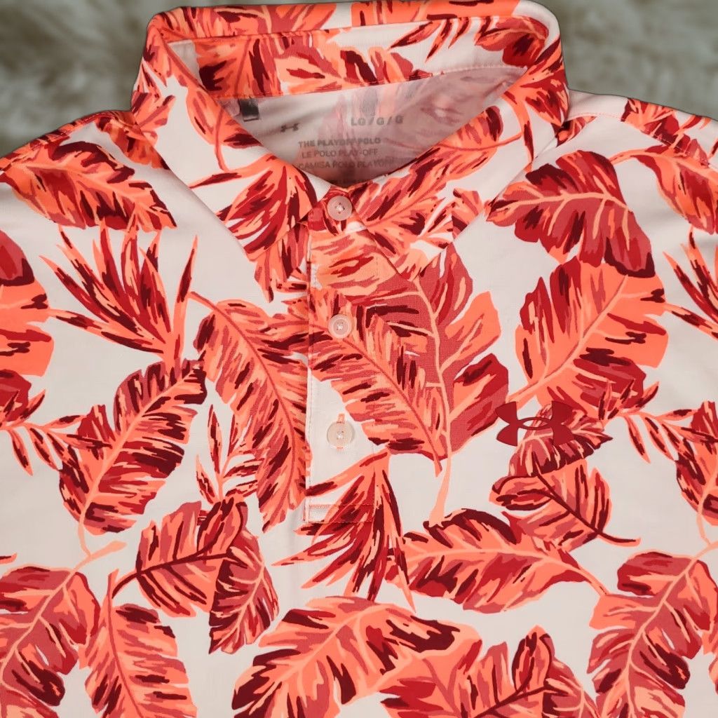 Under Armour Under Armour Polo Shirt Mens L Red Leaf Golf Casual Short Sleeve Polo Size US L / EU 52-54 / 3 - 1 Thumbnail