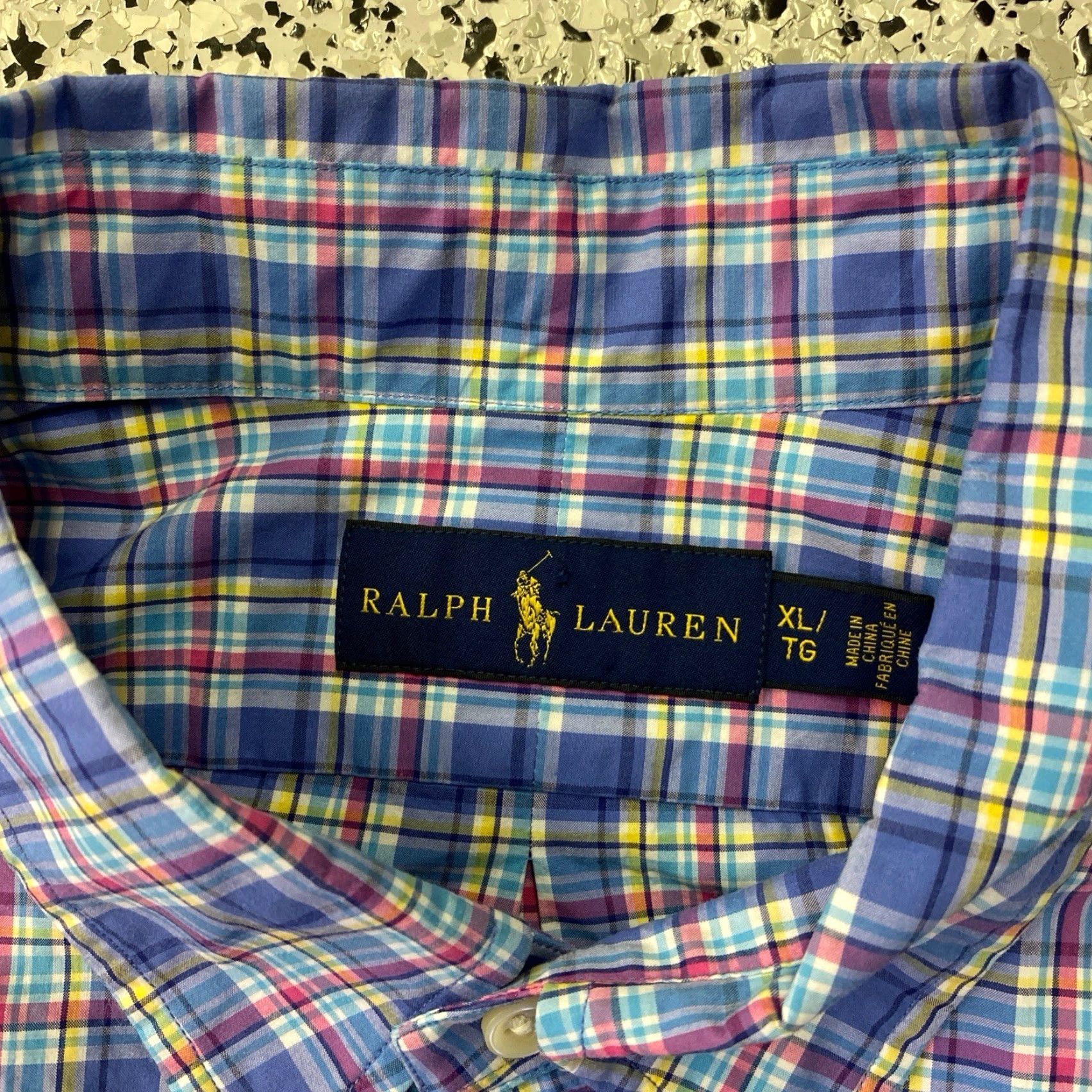 Polo Ralph Lauren Polo Ralph Lauren Shirt Men XL Blue Plaid Button-Up Oxford Cloth Classic Fit Size US XL / EU 56 / 4 - 2 Thumbnail