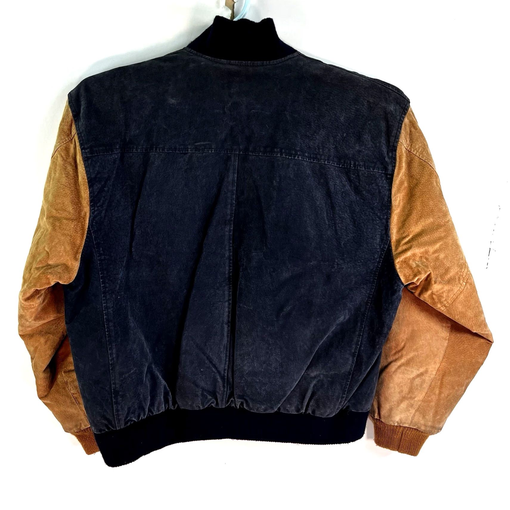 Vintage VINTAGE New Zealand Outback Leather Varsity Jacket Mens M Blue Tan Jacket Mid-Length Brown NZO Sports College Outdoor Baggy Fit Mens Size US M / EU 48-50 / 2 - 5 Thumbnail