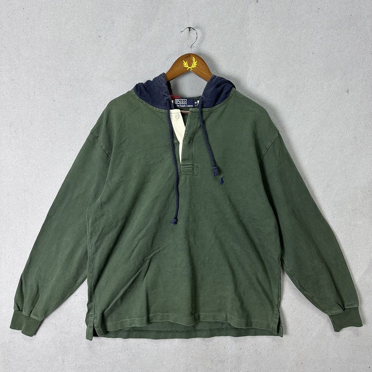Polo Ralph Lauren Vintage 90s Polo Ralph Lauren Rugby Hoodie Size US M / EU 48-50 / 2 - 1 Thumbnail