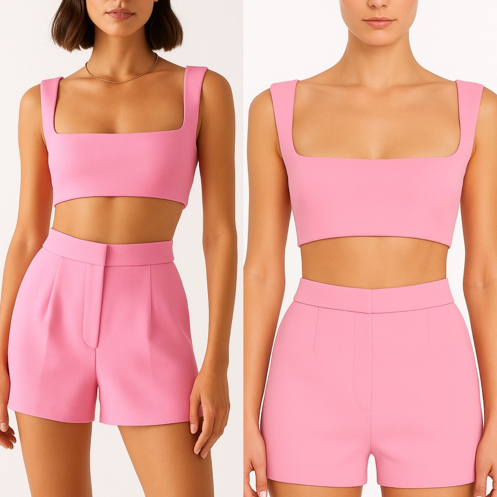 Alex Perry Alex Perry Rae Stretch Crepe Crop Tank Top Pink US Size 4 Size S / US 4 / IT 40 - 1 Thumbnail