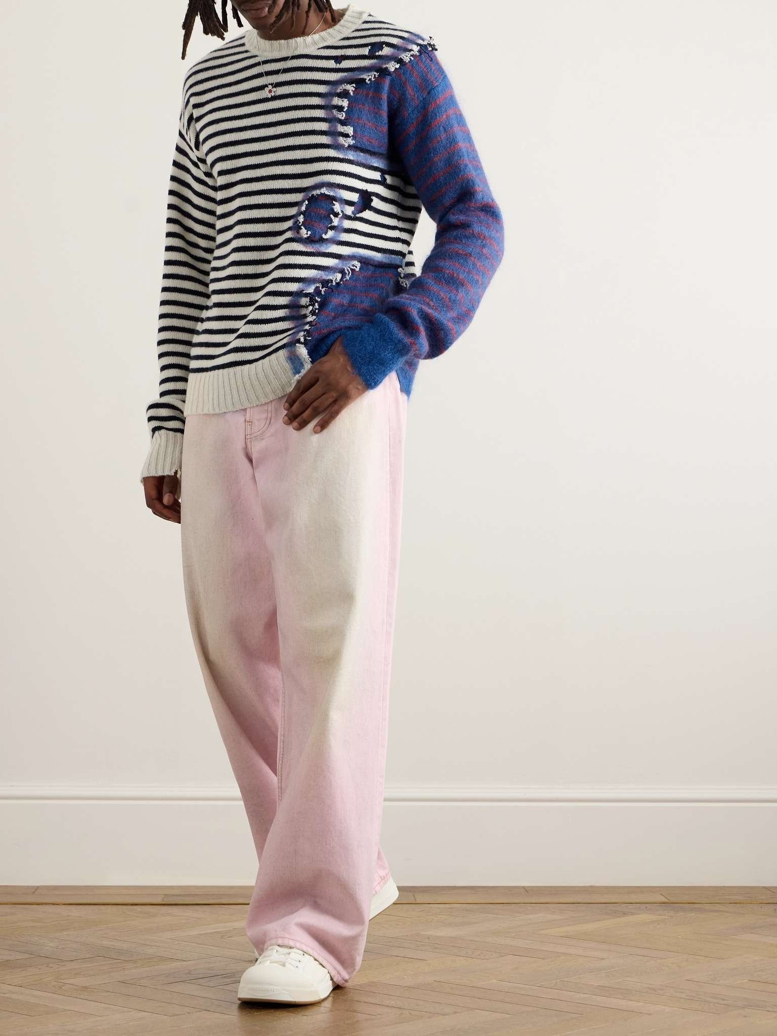 Marni o1w1db11125 Patchwork Striped Wool Sweater in Multicolor Size US M / EU 48-50 / 2 - 5 Thumbnail
