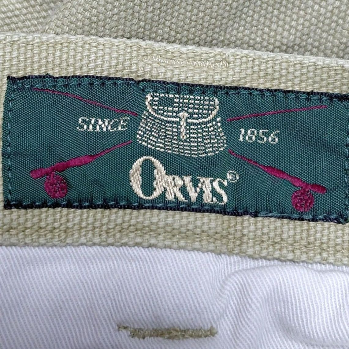 Orvis Orvis Pants Beige Solid Cotton Regular Fit Men 44 Woven Chino Straight Rise Mid 10-12 in Inseam 33 in Button Machine Washable Casual Size US 44 / EU 60 - 3 Thumbnail