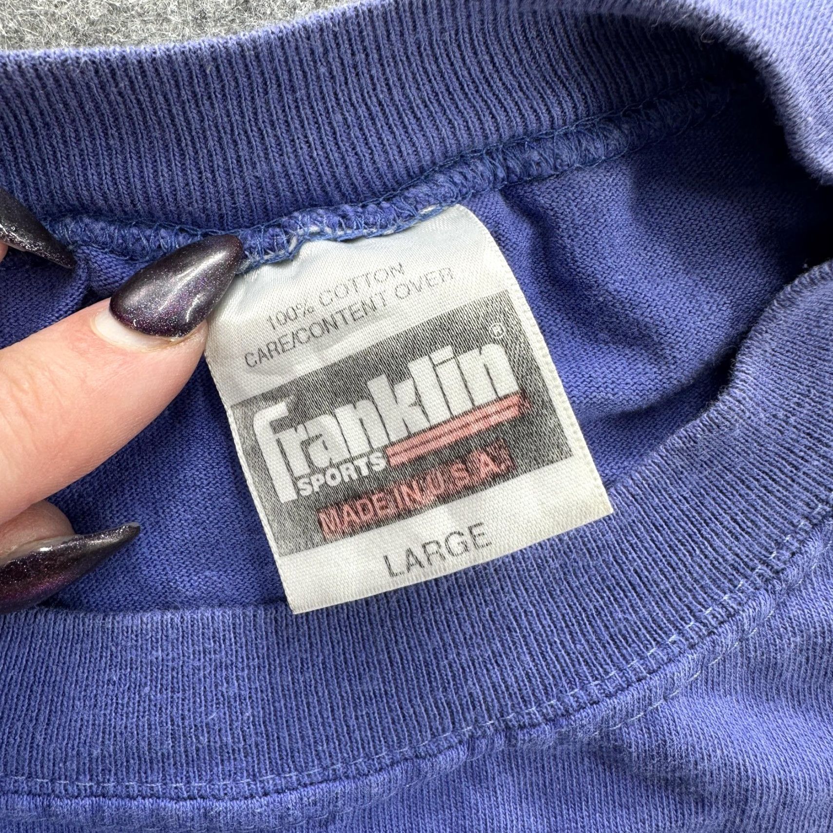 Vintage VINTAGE Franklin T-Shirt Mens Large Blue 90s Sports Athletic Made in USA Size US L / EU 52-54 / 3 - 7 Thumbnail