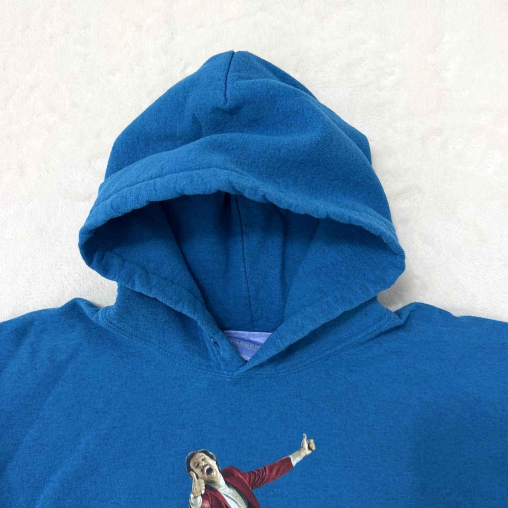 Vintage Anchorman Hoodie Mens XL Blue Ron Burgundy Graphic Print Fleece Pullover Sweatshirt Size US XL / EU 56 / 4 - 2 Thumbnail