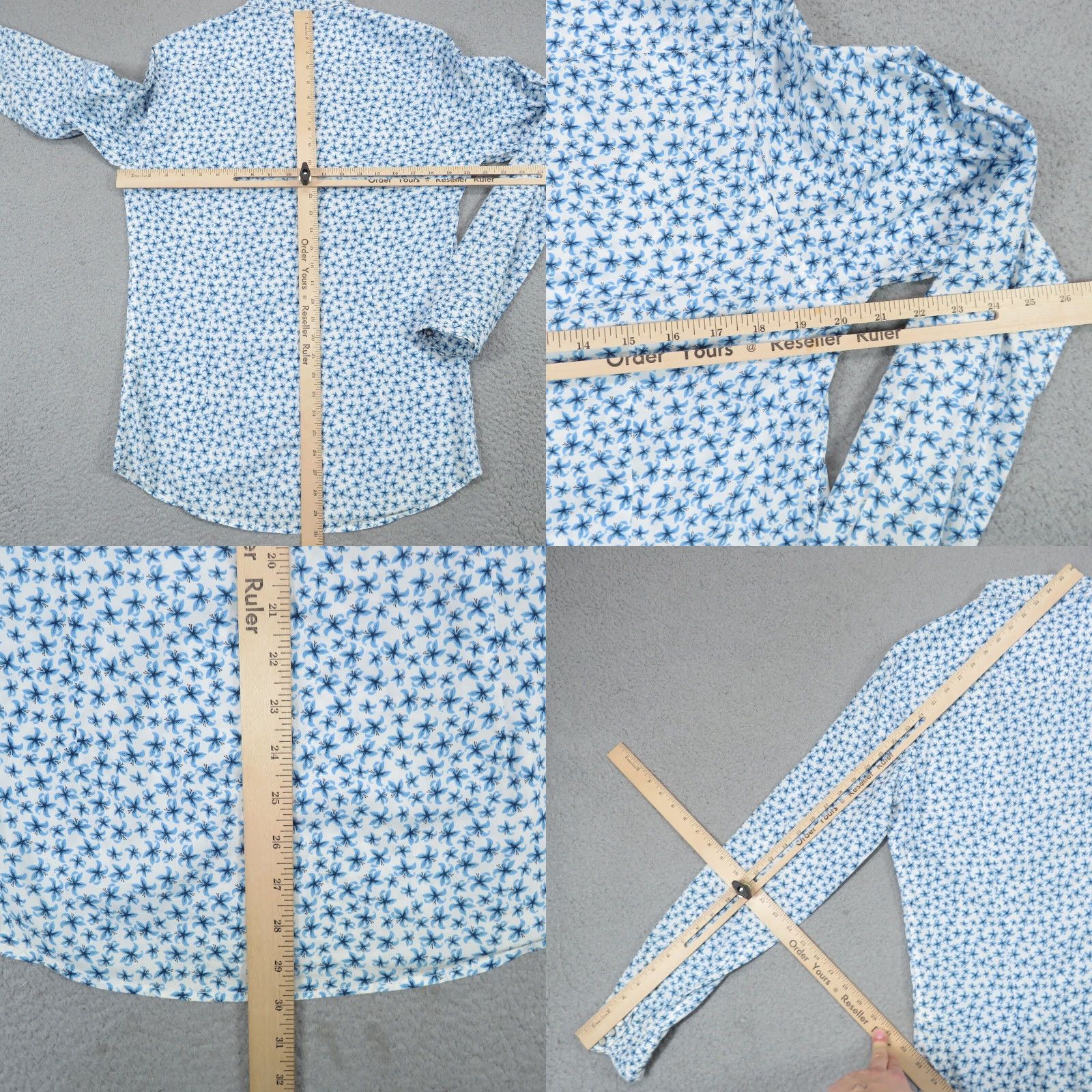 Diesel Diesel Shirt Mens Medium Blue White Western Pearl Snap Floral All Over Designer Shirt Size US M / EU 48-50 / 2 - 8 Thumbnail