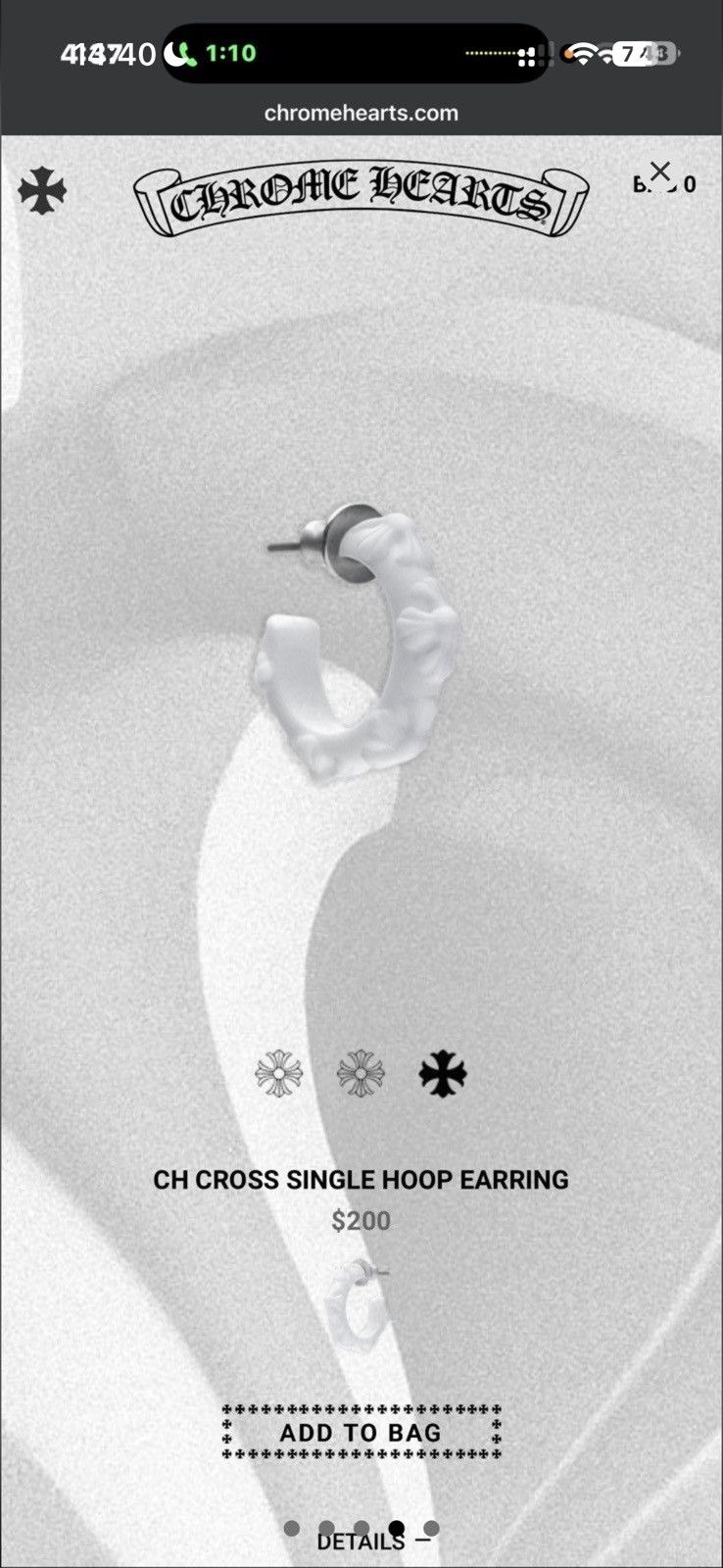 Chrome Hearts Chrome hearts silicone earring pair Size ONE SIZE - 1 Thumbnail