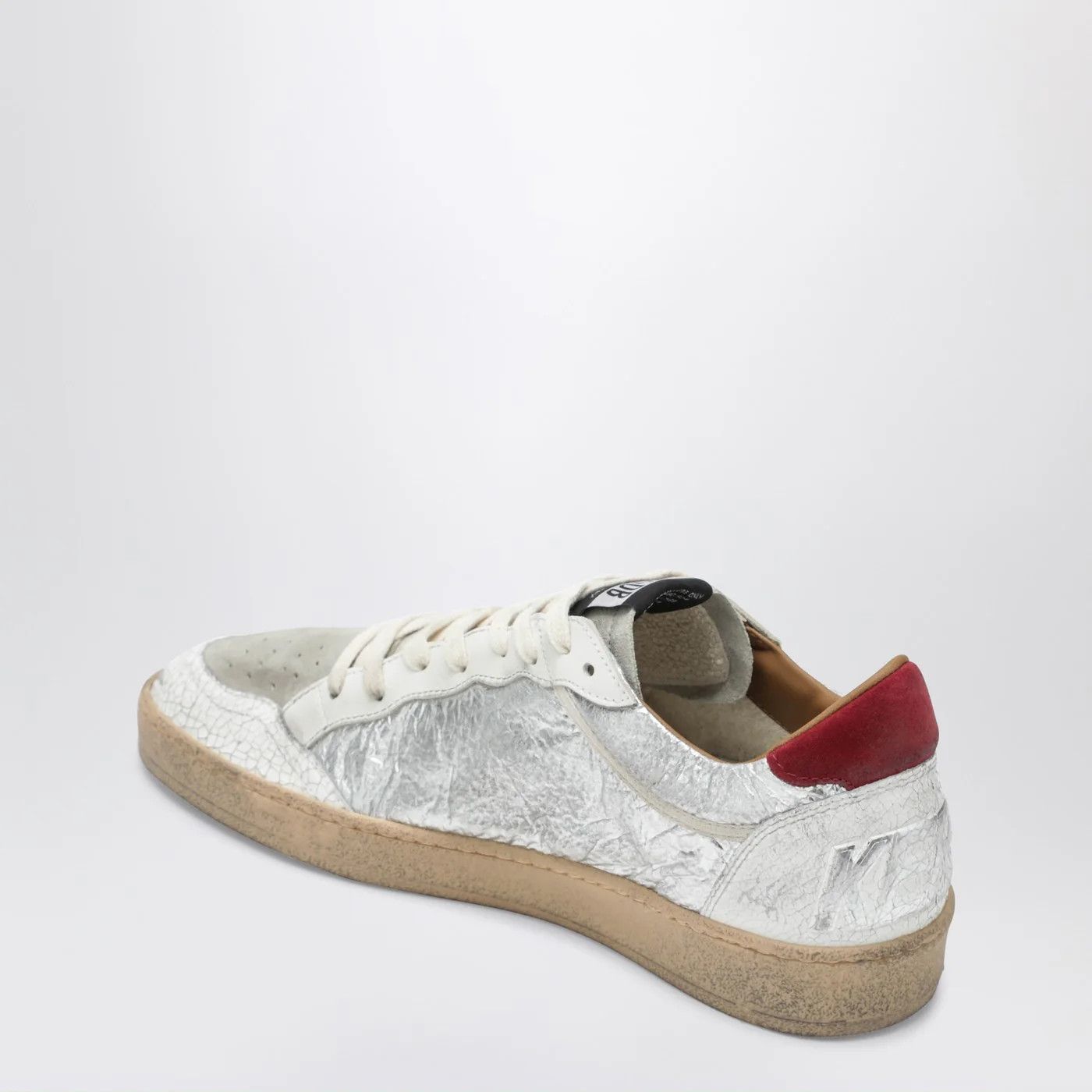 Golden Goose o1d2blof0426 Ball Star Low-Top Sneakers in Silver/Red Size US 13 / EU 46 - 4 Thumbnail