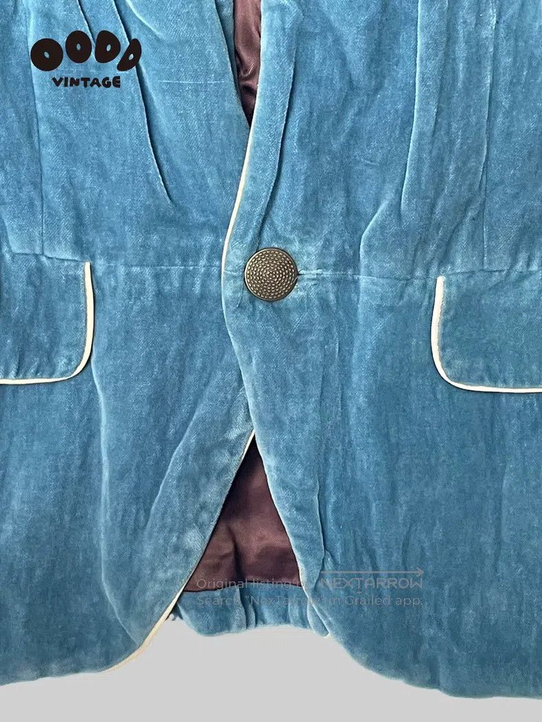 Jean Paul Gaultier Jean Paul Gaultier Blue Velvet Jacket Size US S / EU 44-46 / 1 - 6 Thumbnail