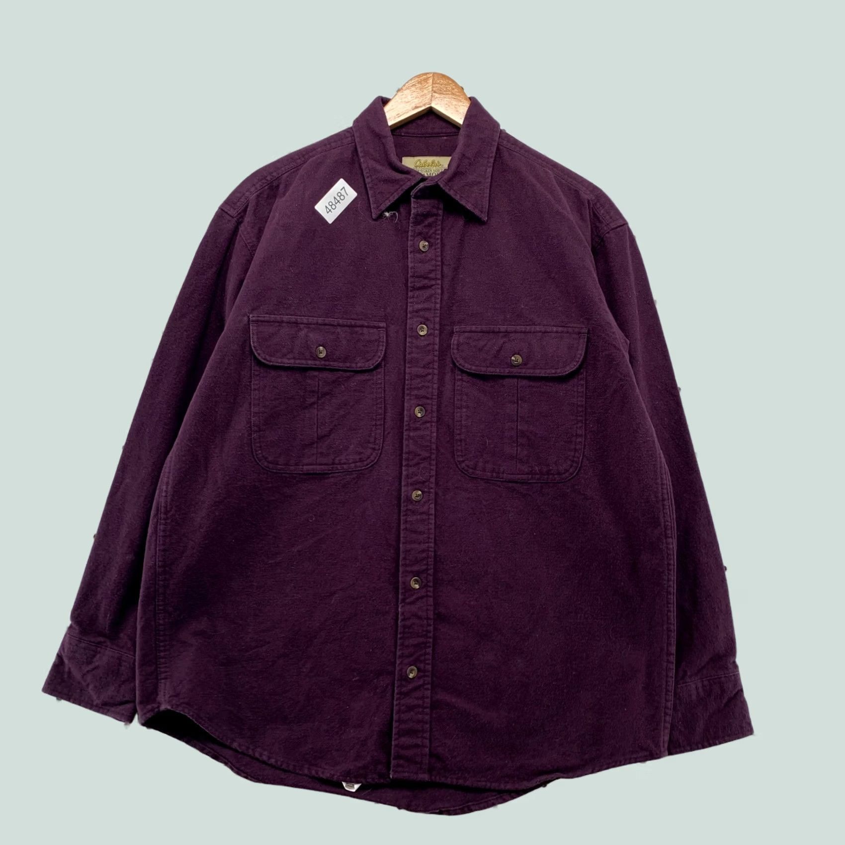 Vintage VINTAGE Cabelas Shirt Men Medium Purple 90s Heavyweight Cotton Button Up Size US M / EU 48-50 / 2 - 1 Thumbnail