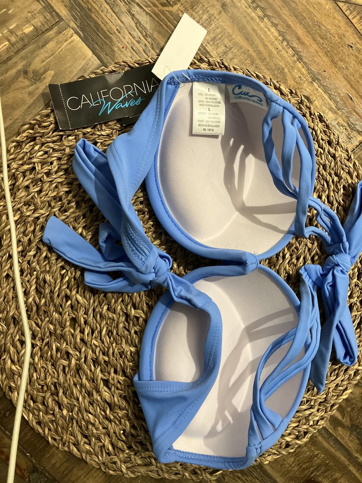 Other NWT Light Blue Padded Bikini Top - Size Large Size ONE SIZE - 4 Thumbnail